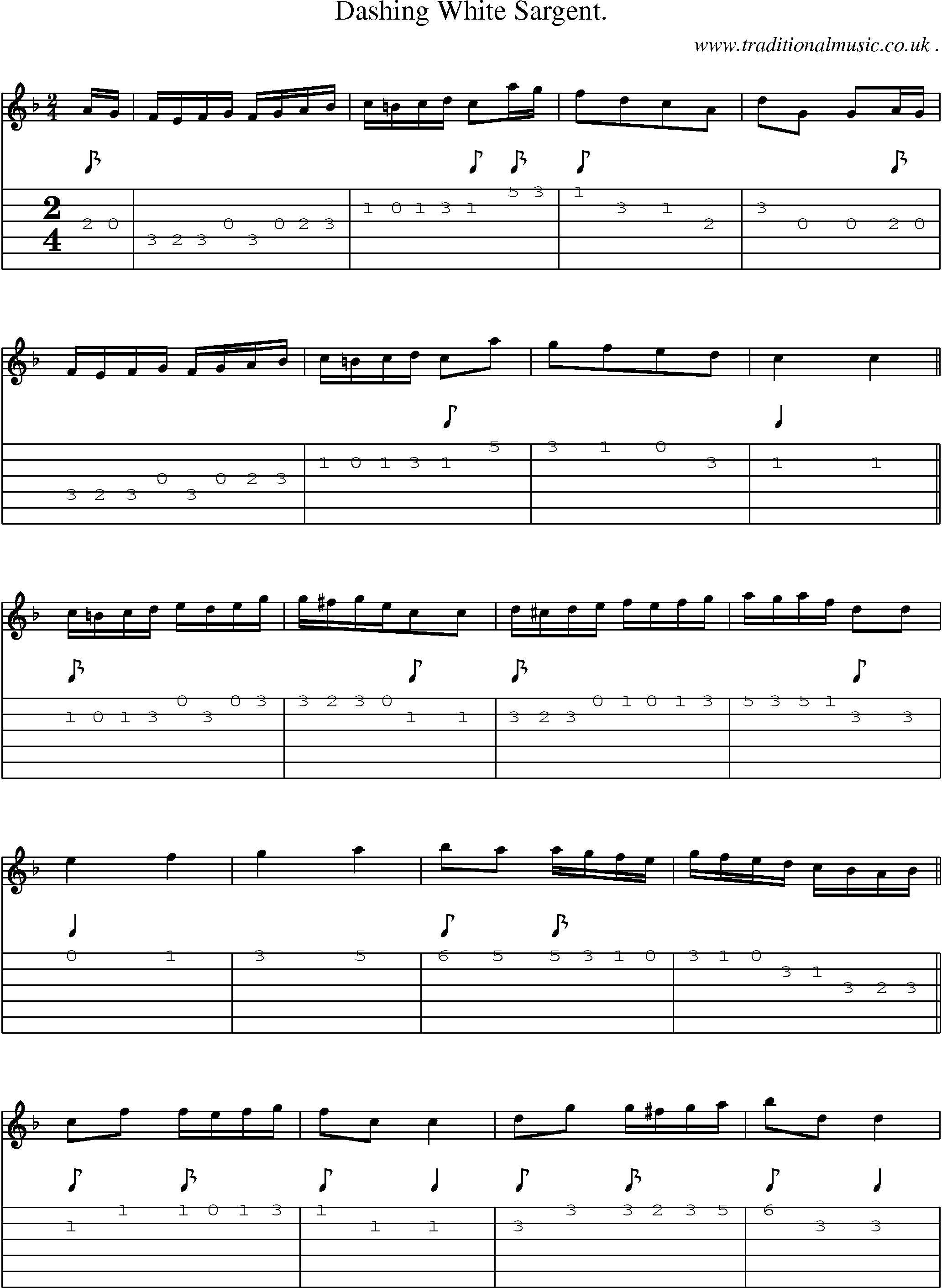 Sheet-Music and Guitar Tabs for Dashing White Sargent