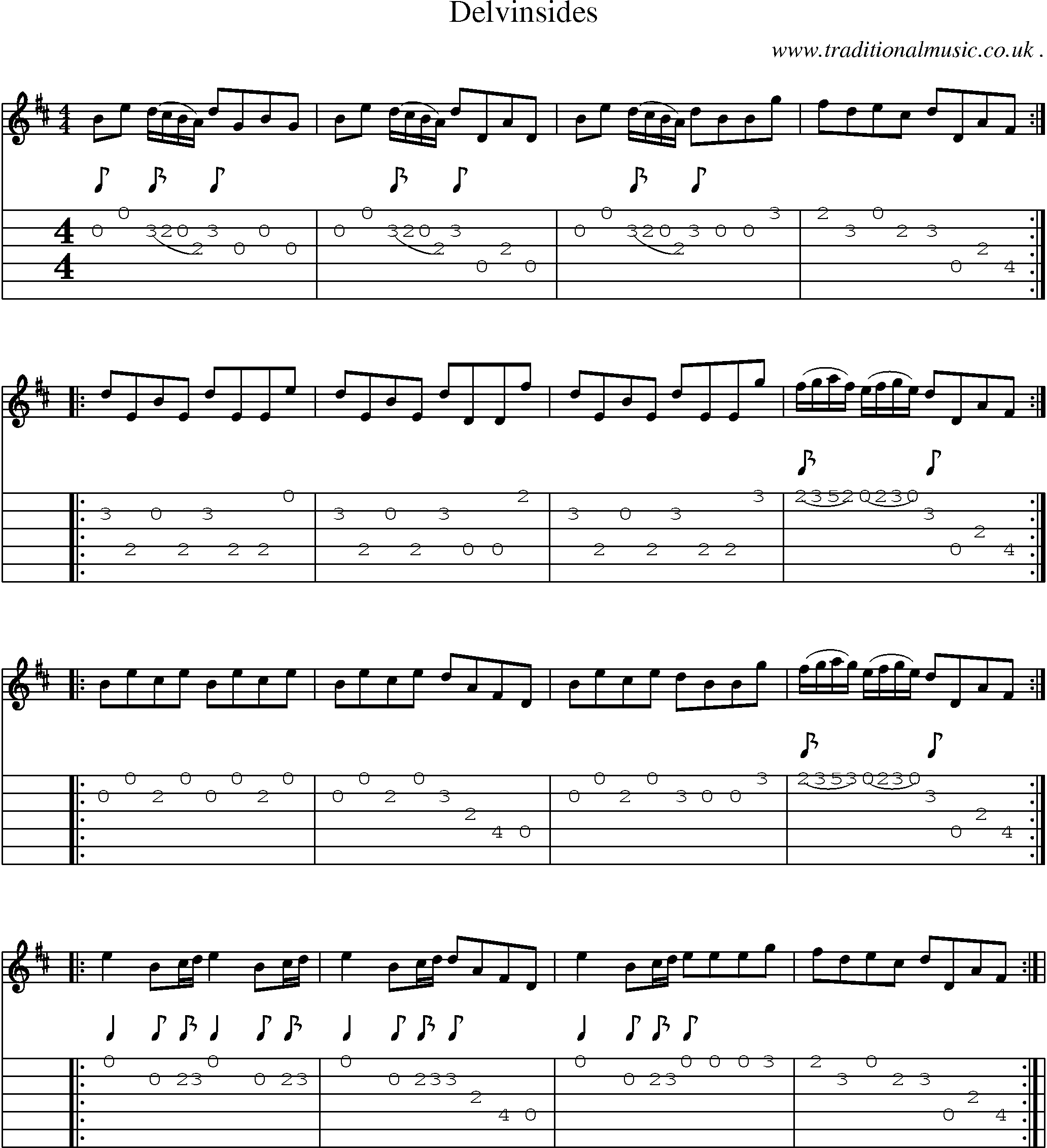 Sheet-Music and Guitar Tabs for Delvinsides
