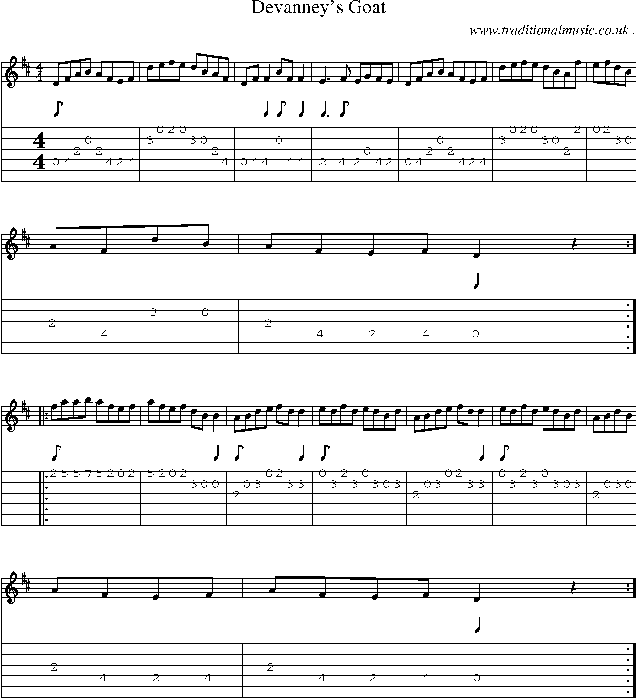 Sheet-Music and Guitar Tabs for Devanneys Goat