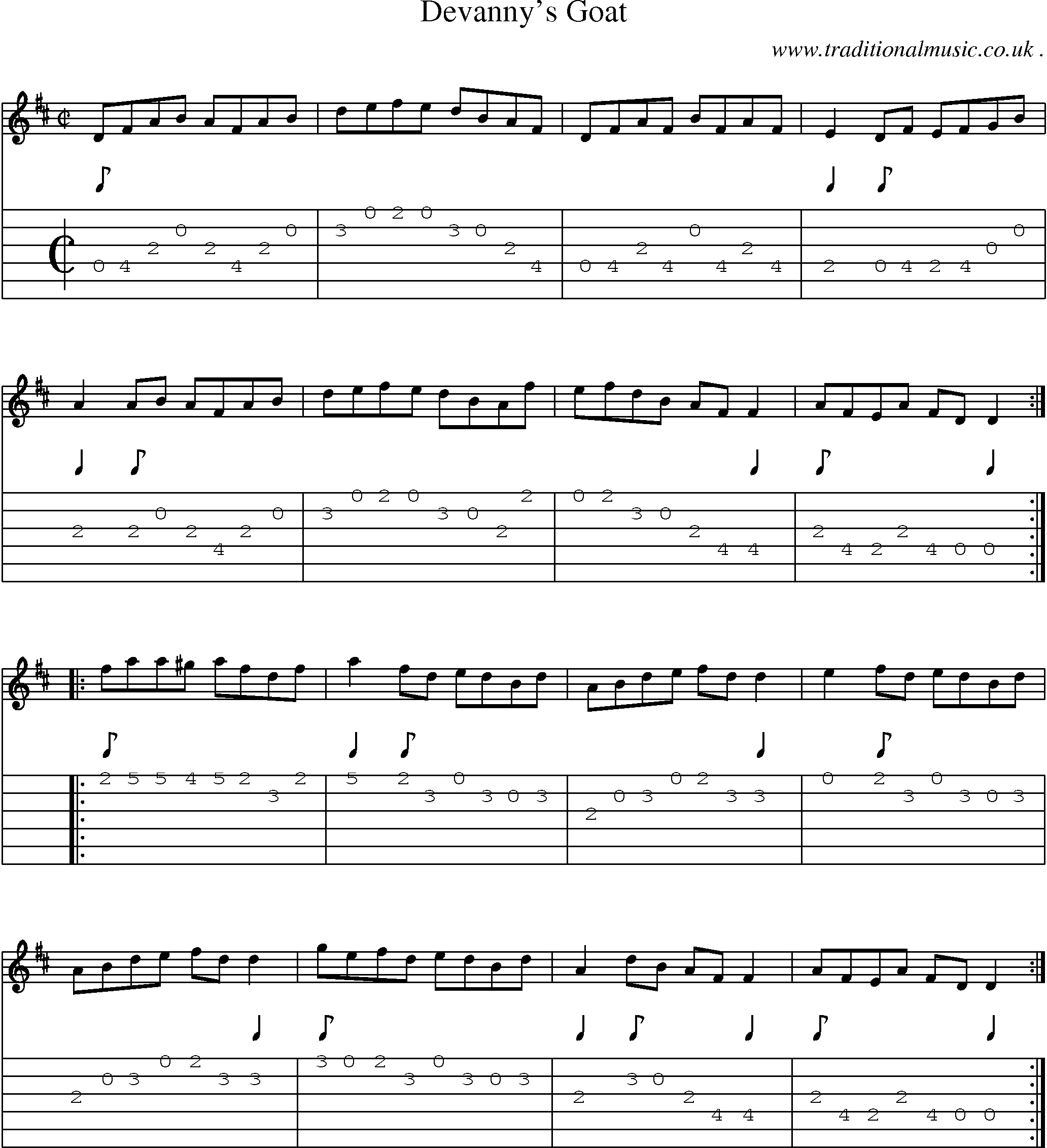 Sheet-Music and Guitar Tabs for Devannys Goat