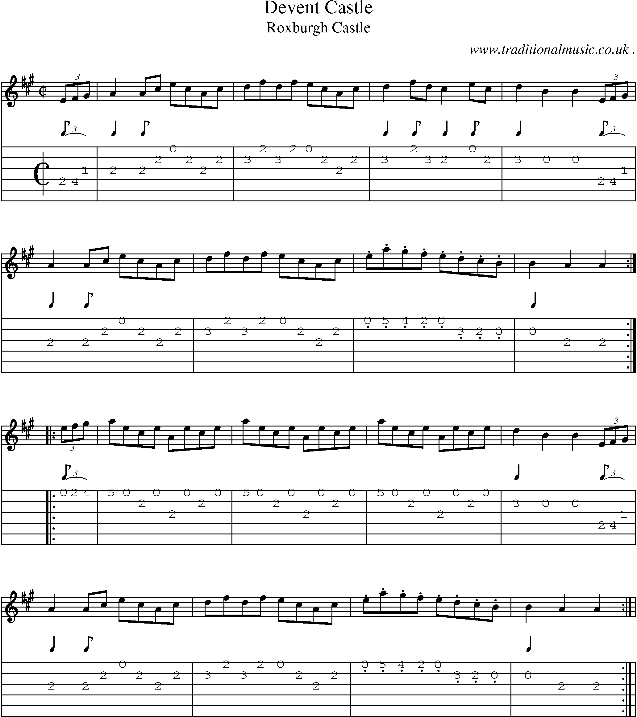 Sheet-Music and Guitar Tabs for Devent Castle