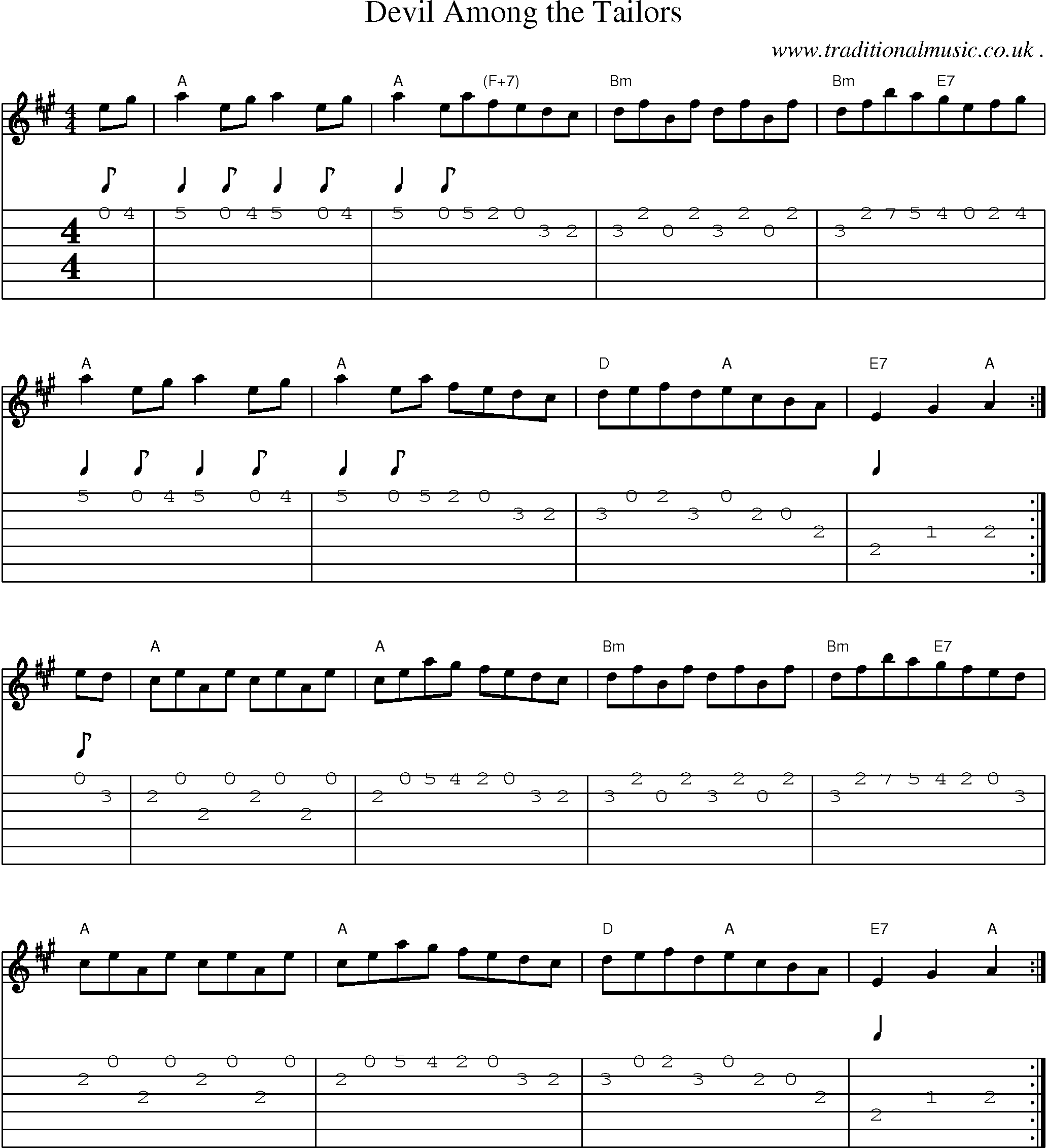 Sheet-Music and Guitar Tabs for Devil Among The Tailors