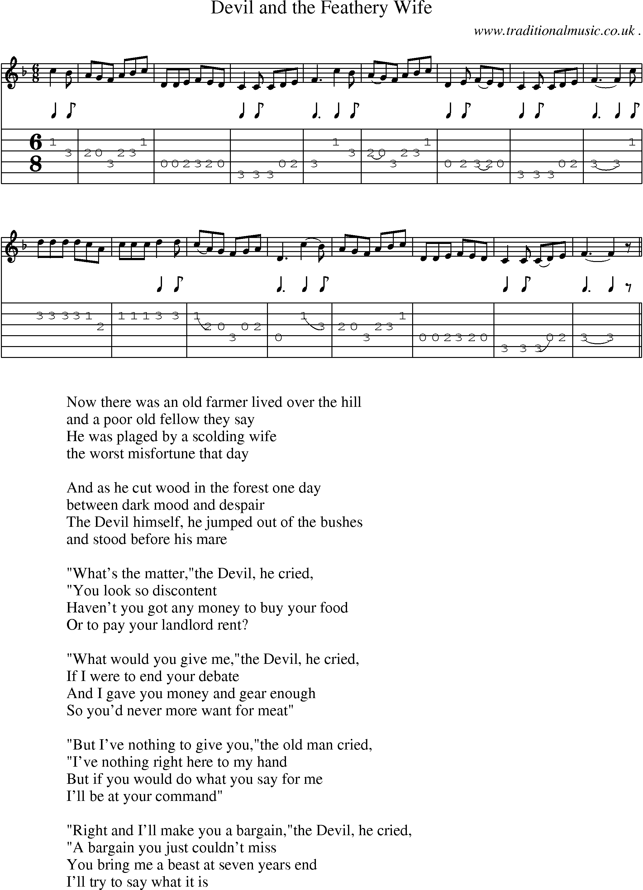 Sheet-Music and Guitar Tabs for Devil And The Feathery Wife