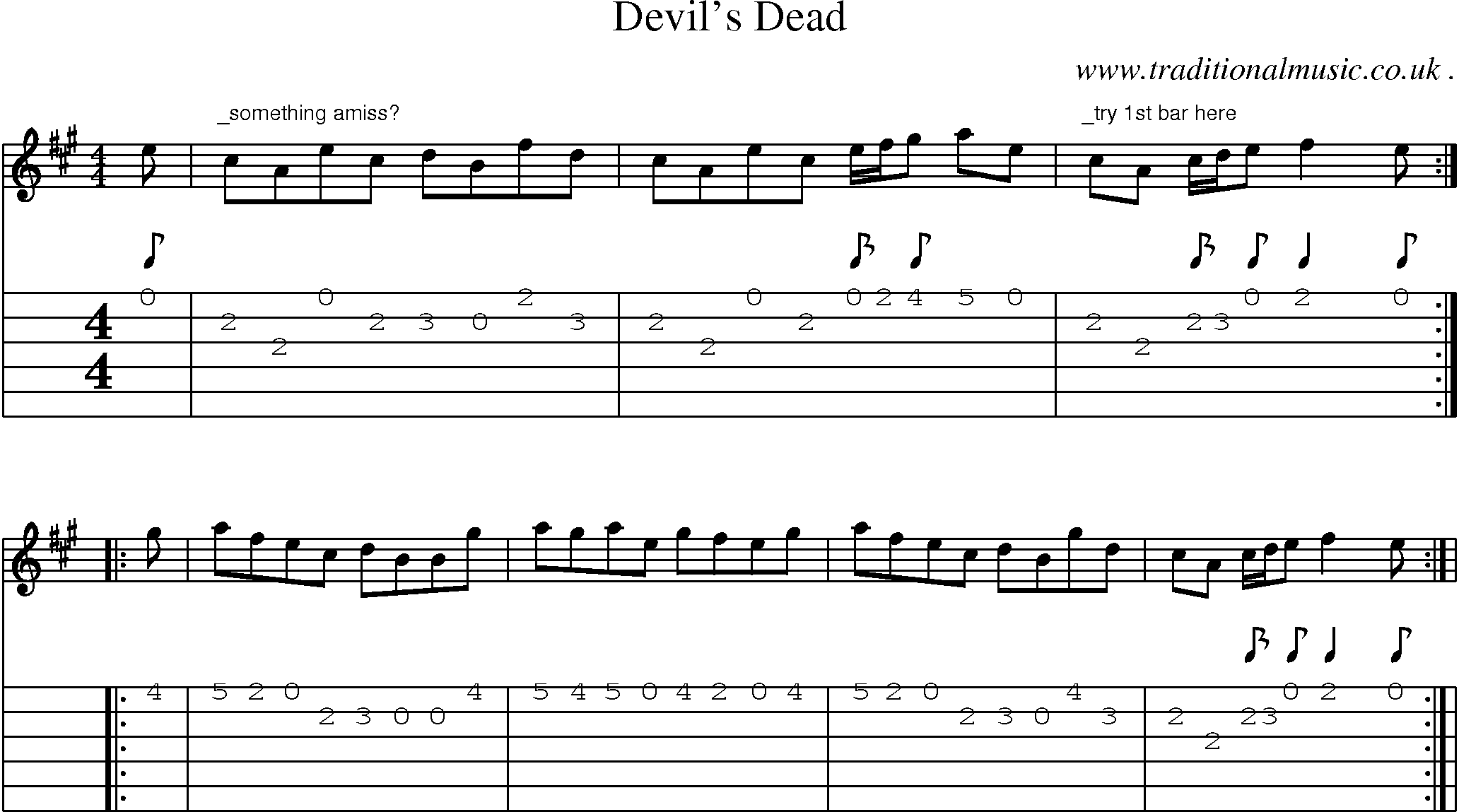 Sheet-Music and Guitar Tabs for Devils Dead
