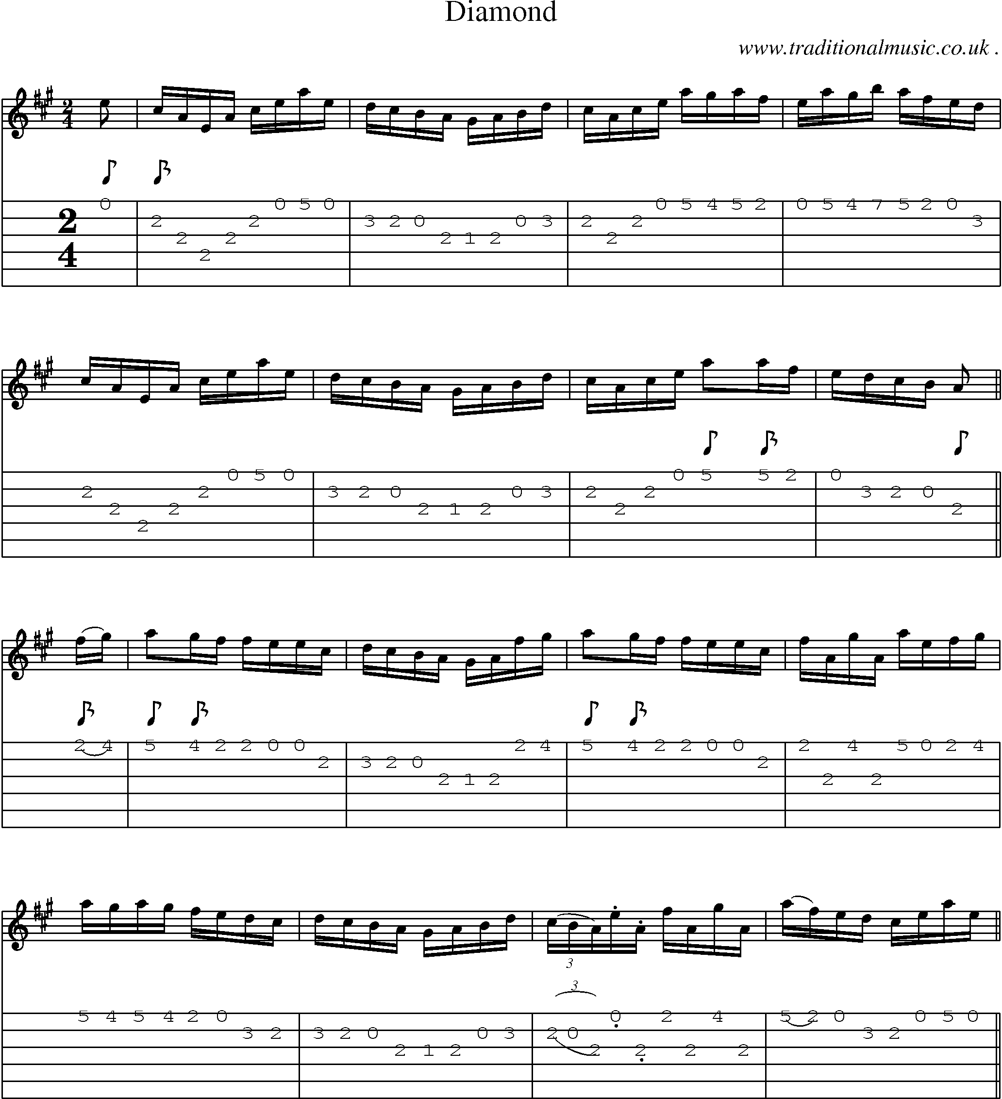 Sheet-Music and Guitar Tabs for Diamond