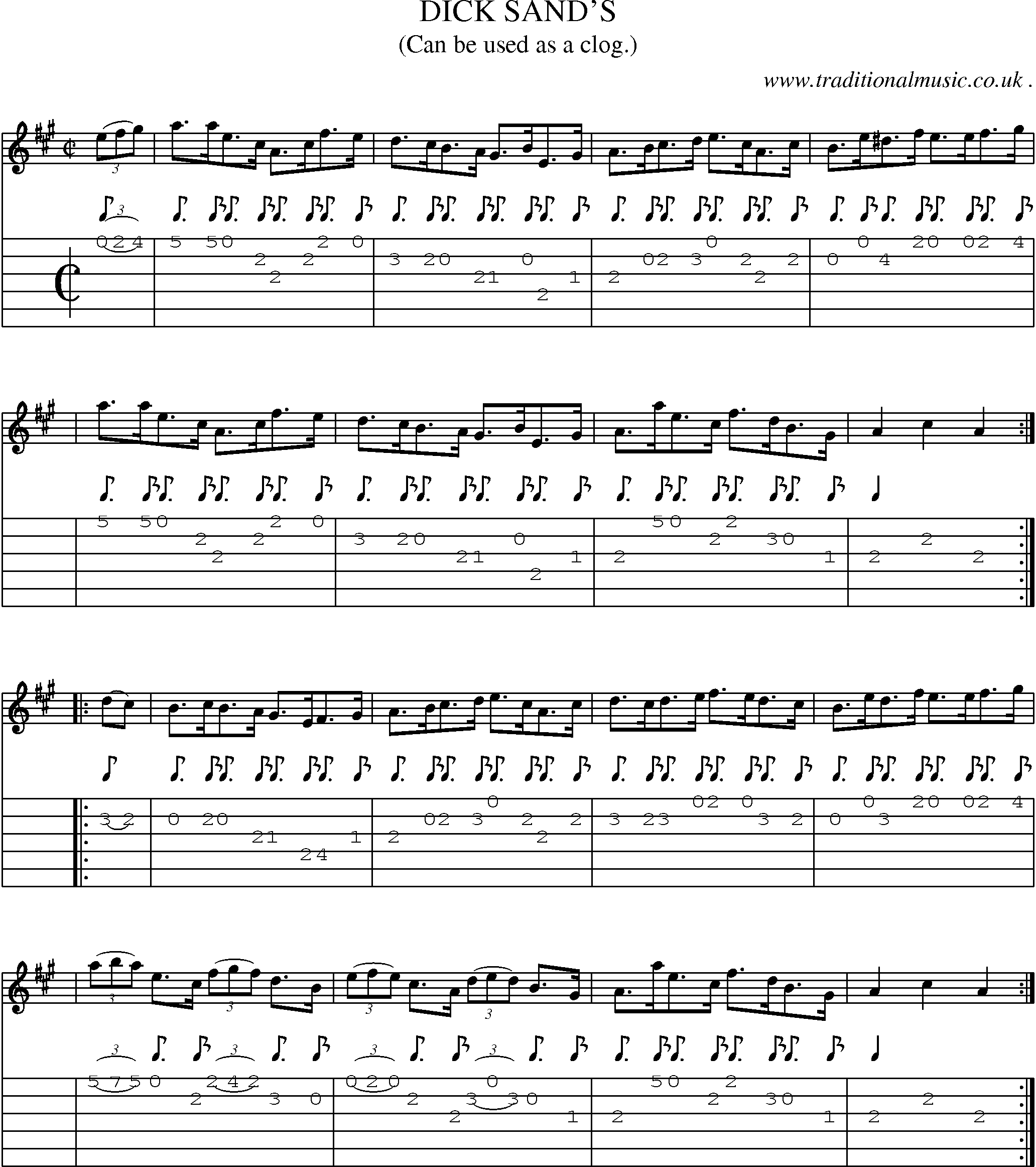 Sheet-Music and Guitar Tabs for Dick Sands