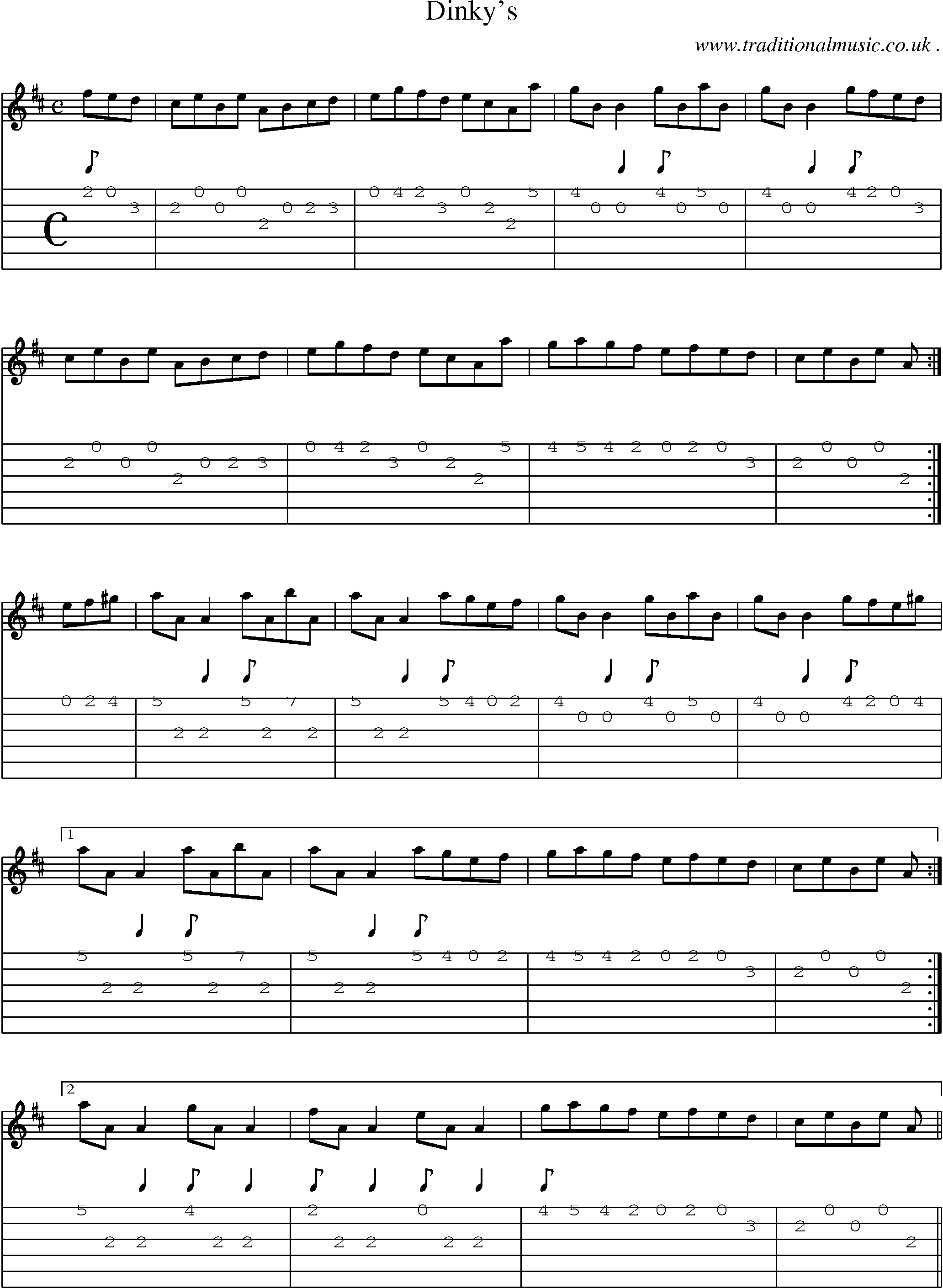 Sheet-Music and Guitar Tabs for Dinkys