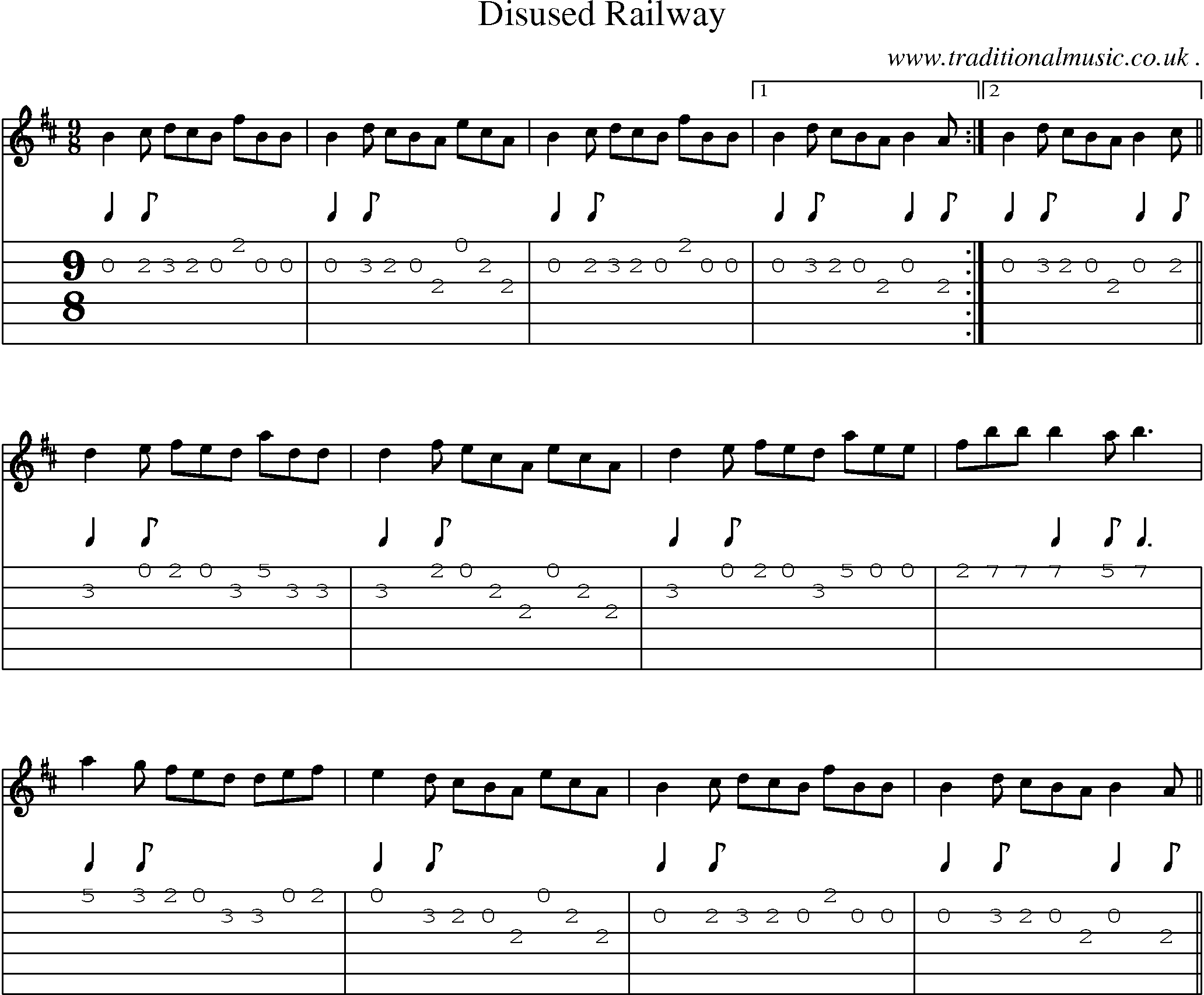 Sheet-Music and Guitar Tabs for Disused Railway