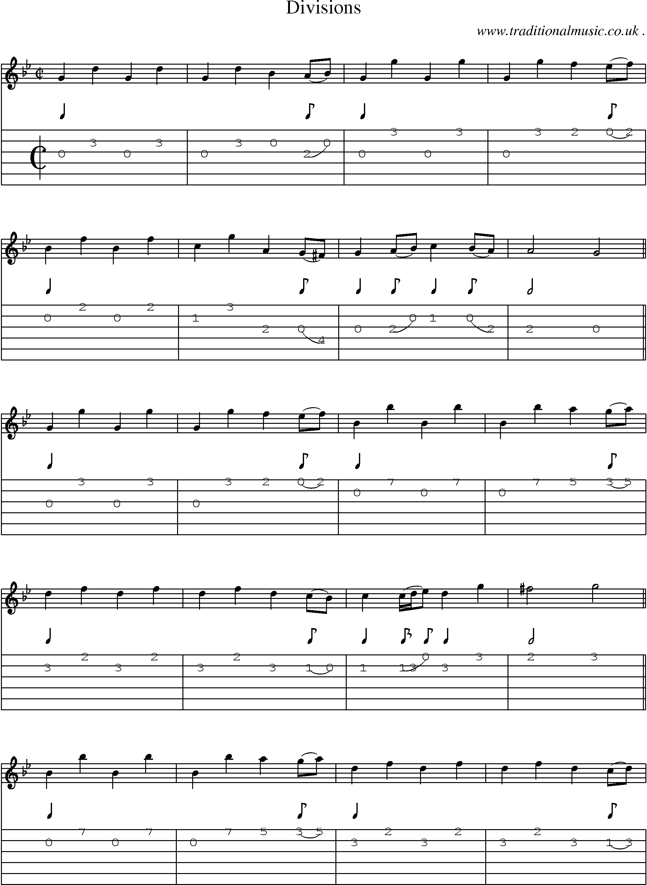 Sheet-Music and Guitar Tabs for Divisions
