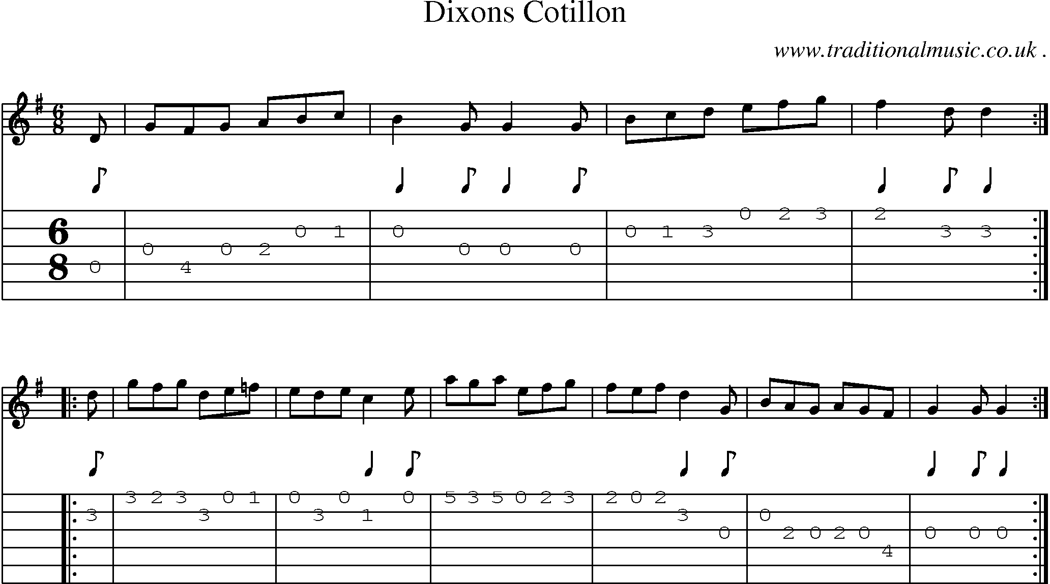 Sheet-Music and Guitar Tabs for Dixons Cotillon