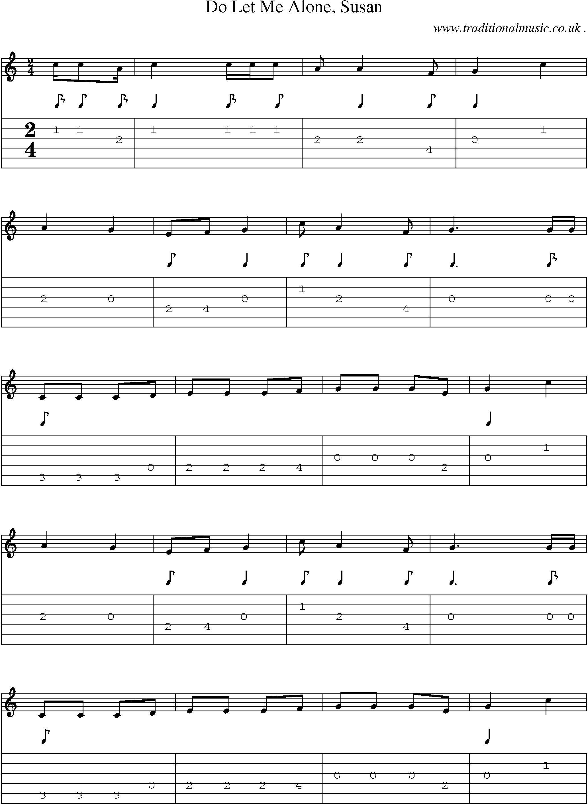 Sheet-Music and Guitar Tabs for Do Let Me Alone Susan