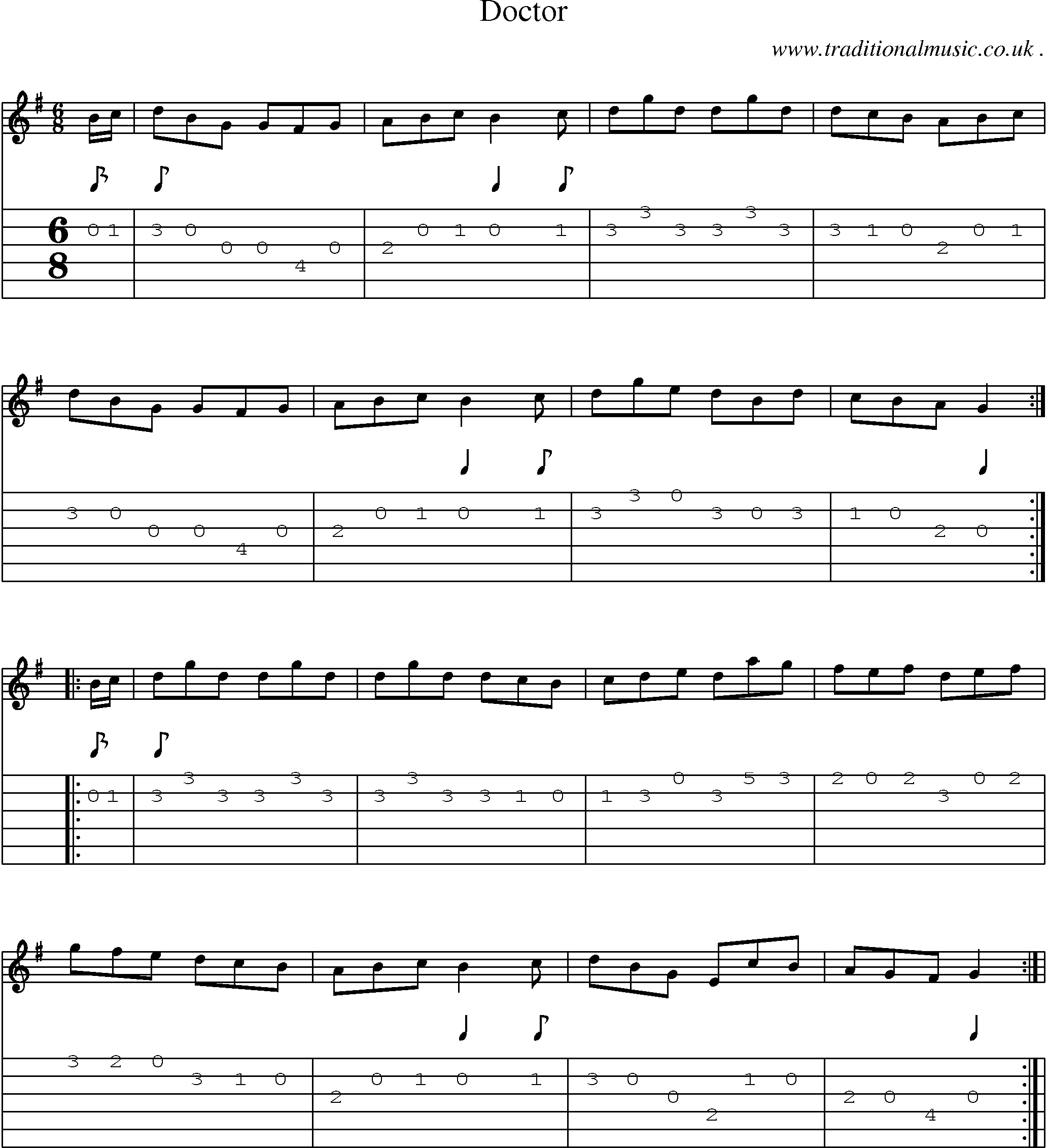 Sheet-Music and Guitar Tabs for Doctor