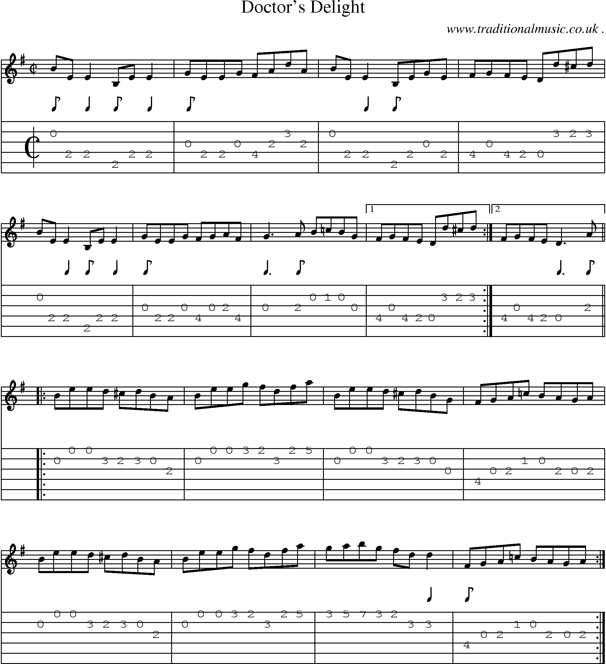 Sheet-Music and Guitar Tabs for Doctors Delight
