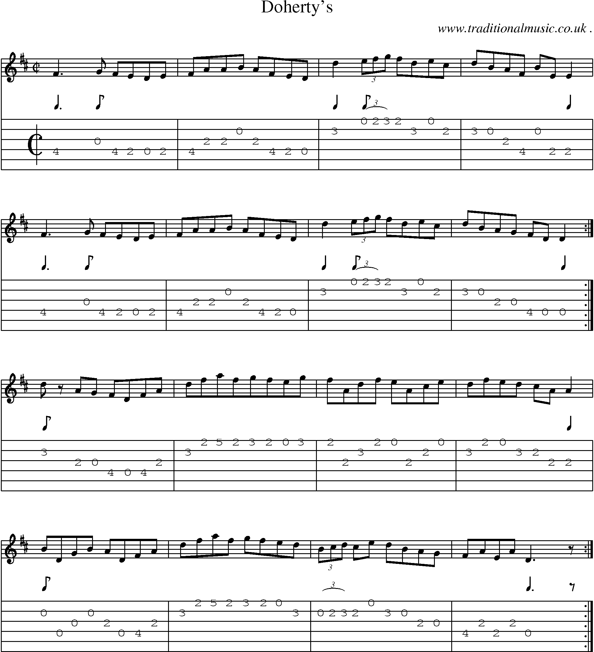 Sheet-Music and Guitar Tabs for Dohertys