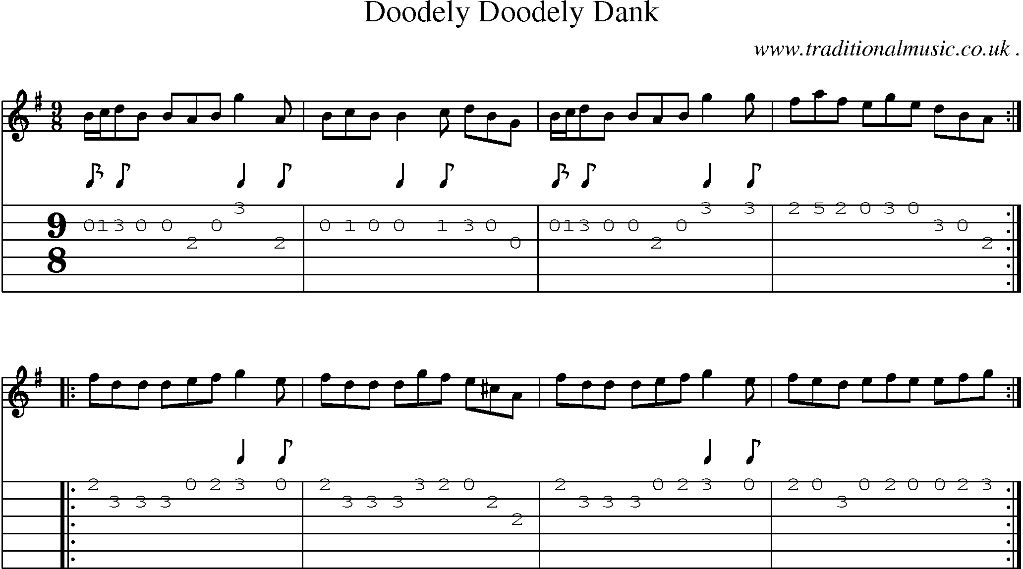 Sheet-Music and Guitar Tabs for Doodely Doodely Dank