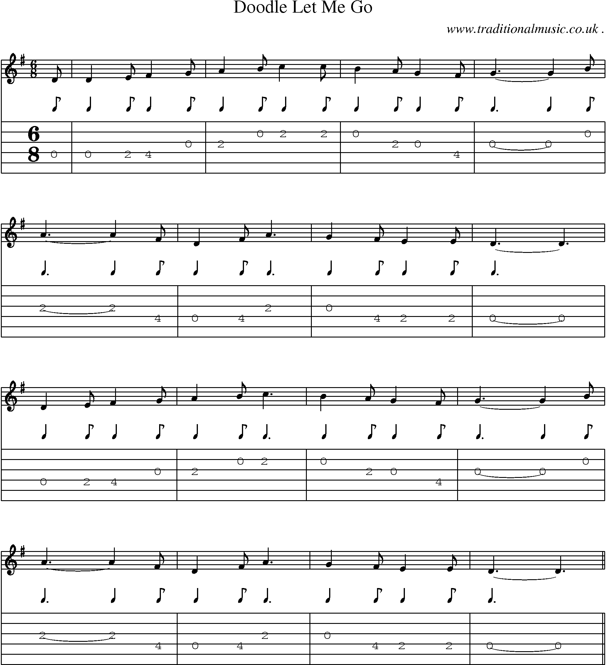 Sheet-Music and Guitar Tabs for Doodle Let Me Go