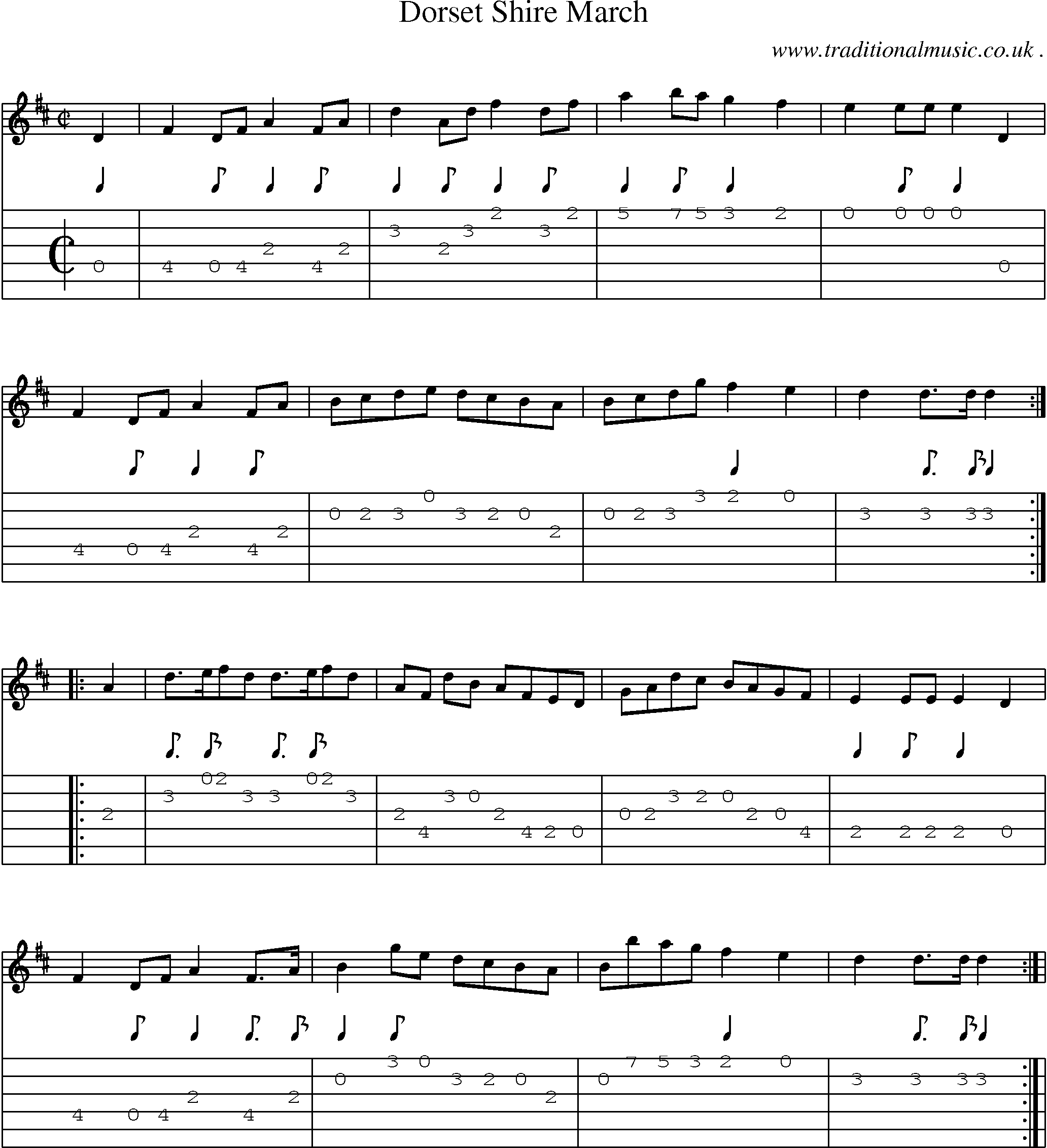 Sheet-Music and Guitar Tabs for Dorset Shire March