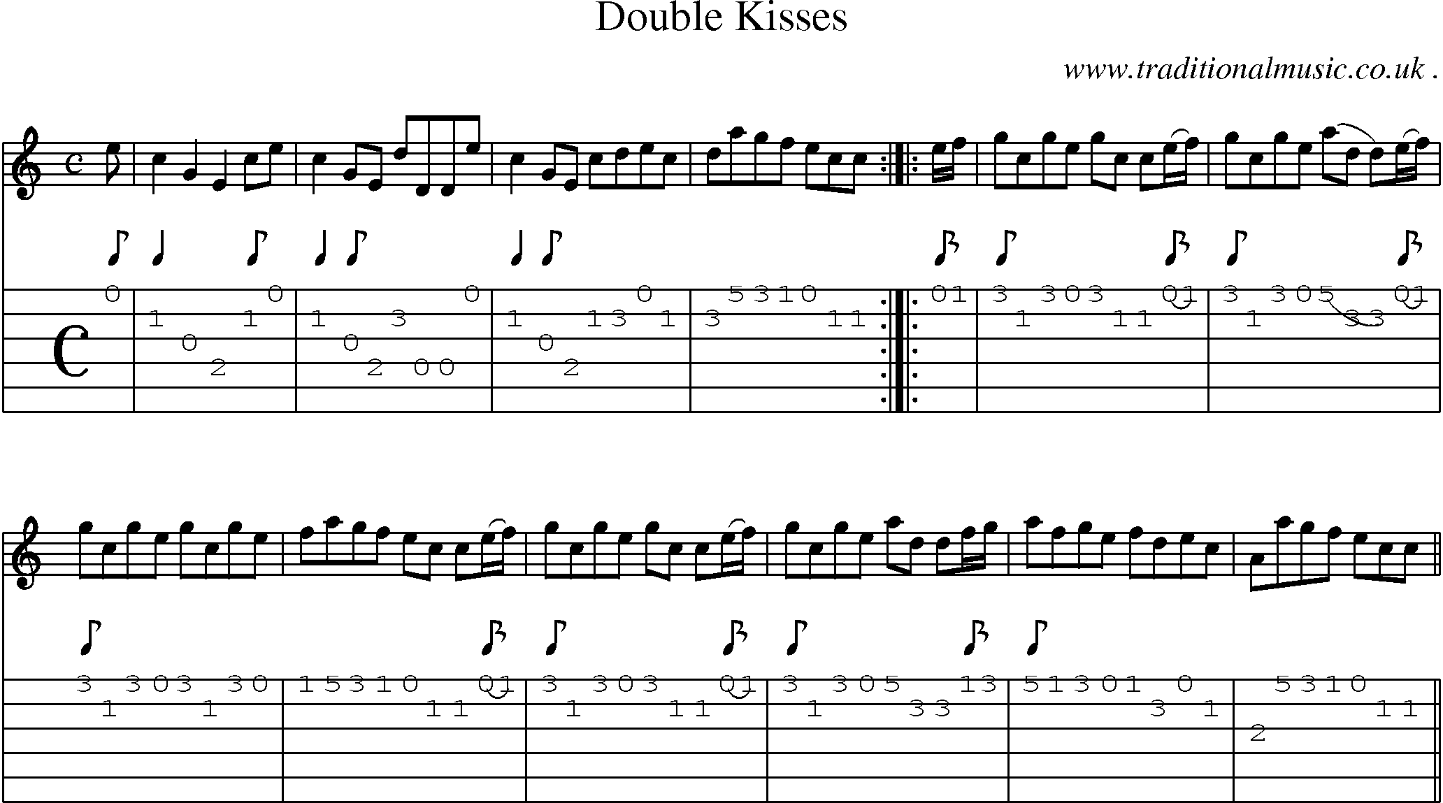 Sheet-Music and Guitar Tabs for Double Kisses