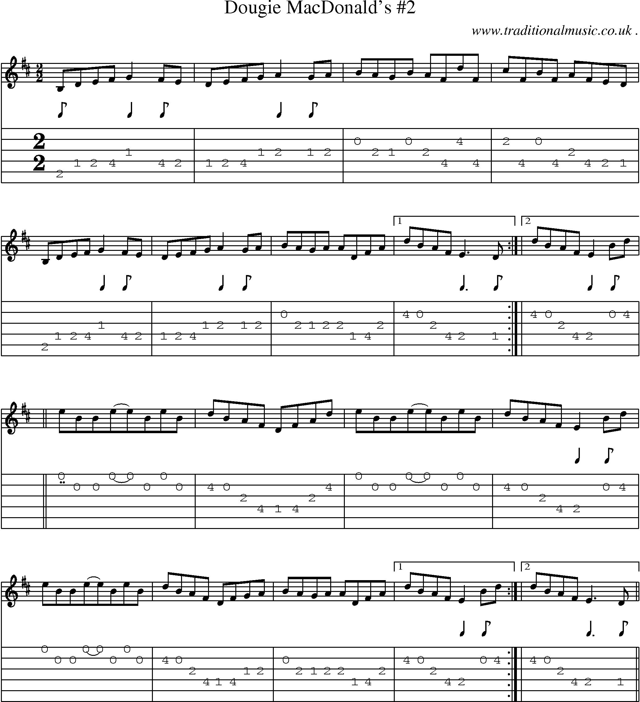 Sheet-Music and Guitar Tabs for Dougie Macdonalds 2