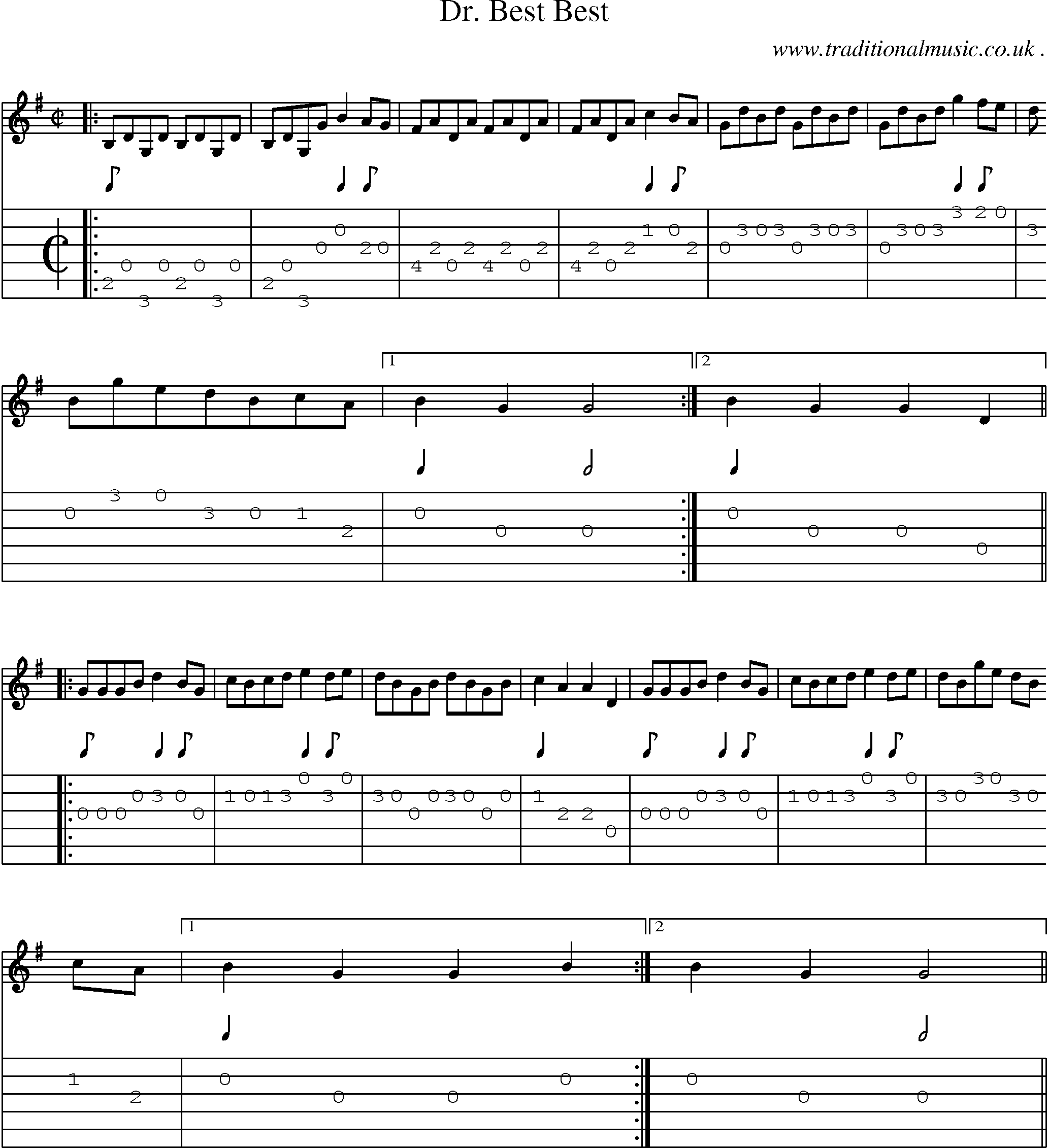 Sheet-Music and Guitar Tabs for Dr Best Best