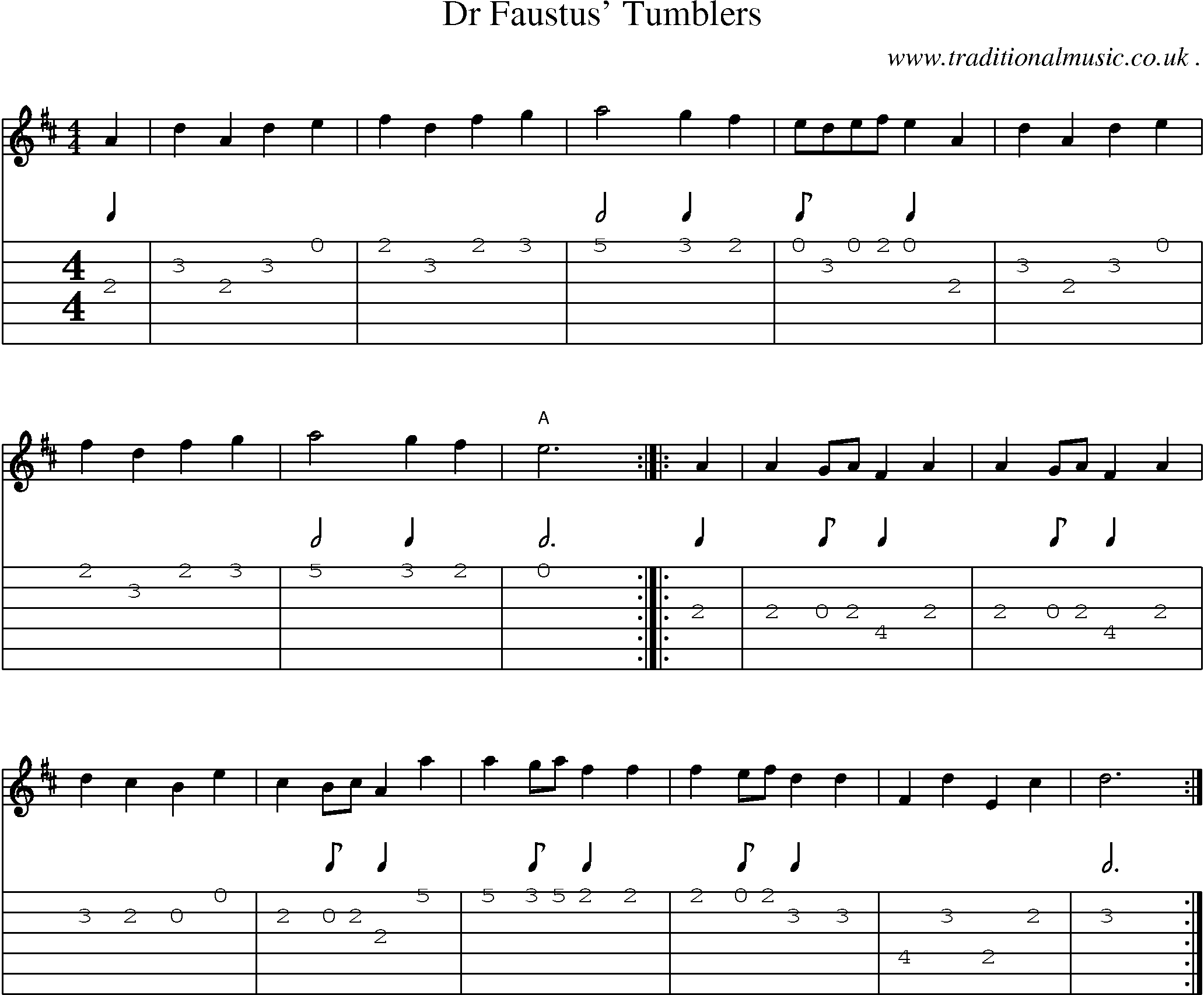 Sheet-Music and Guitar Tabs for Dr Faustus Tumblers