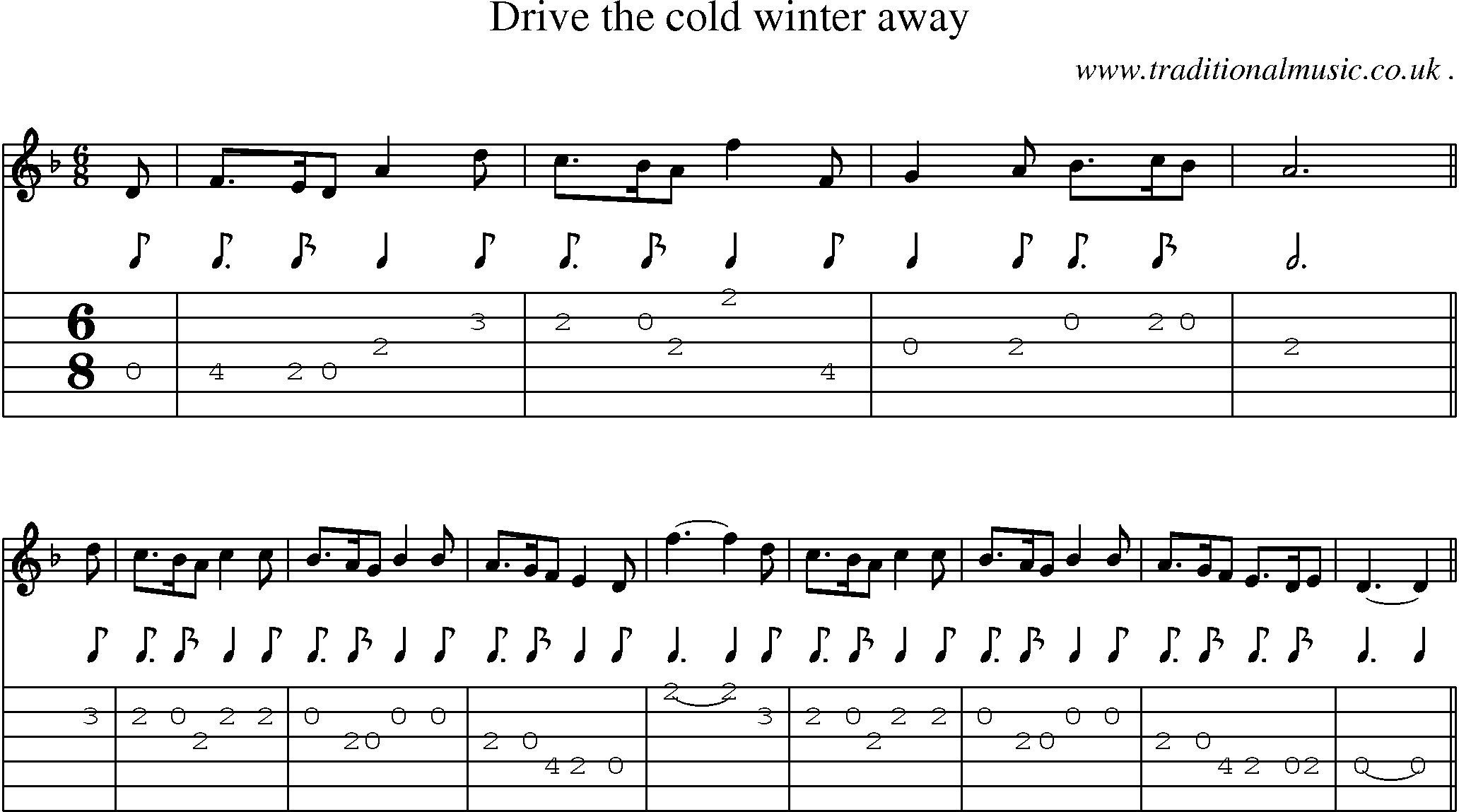 Sheet-Music and Guitar Tabs for Drive The Cold Winter Away
