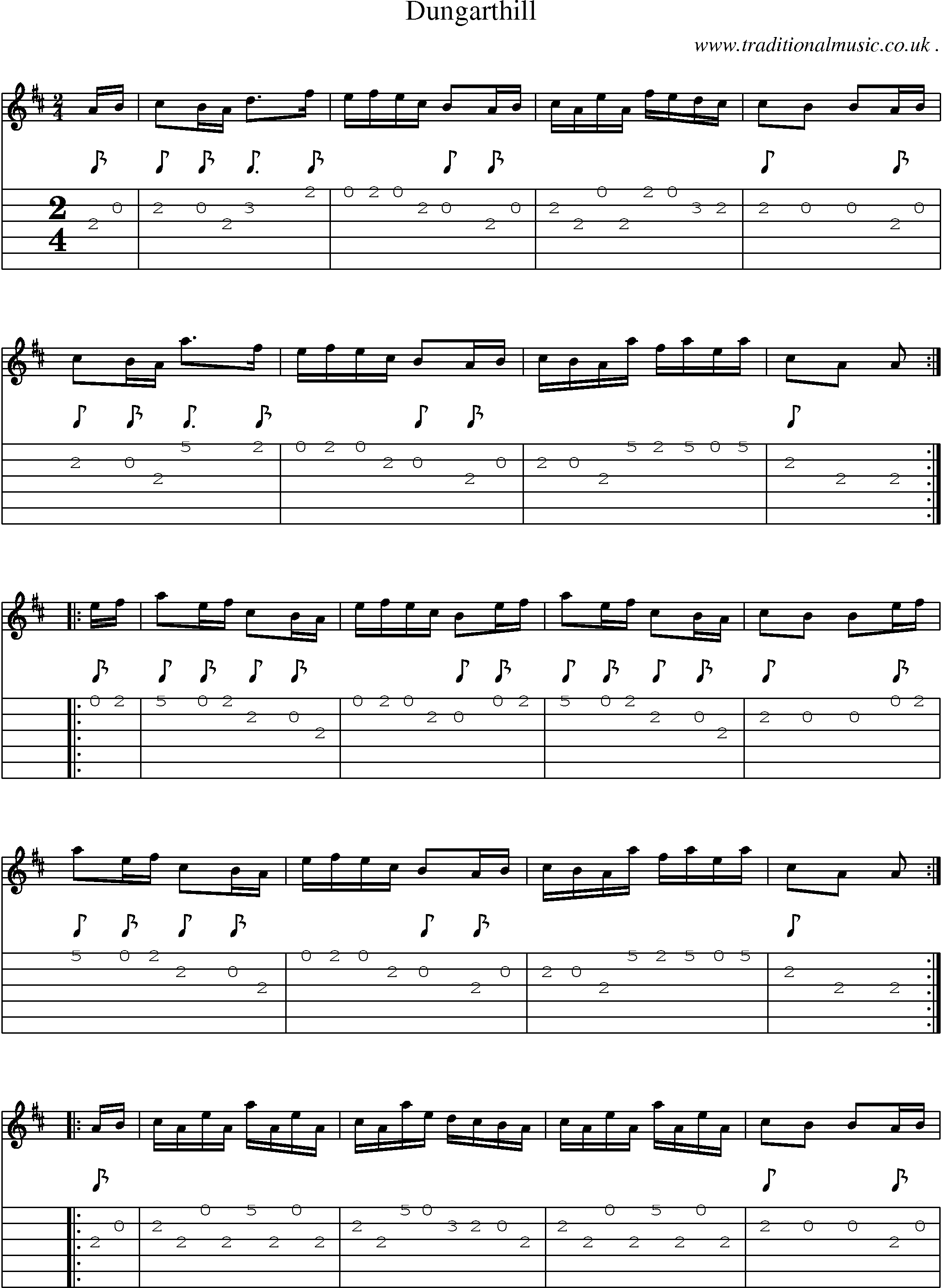 Sheet-Music and Guitar Tabs for Dungarthill