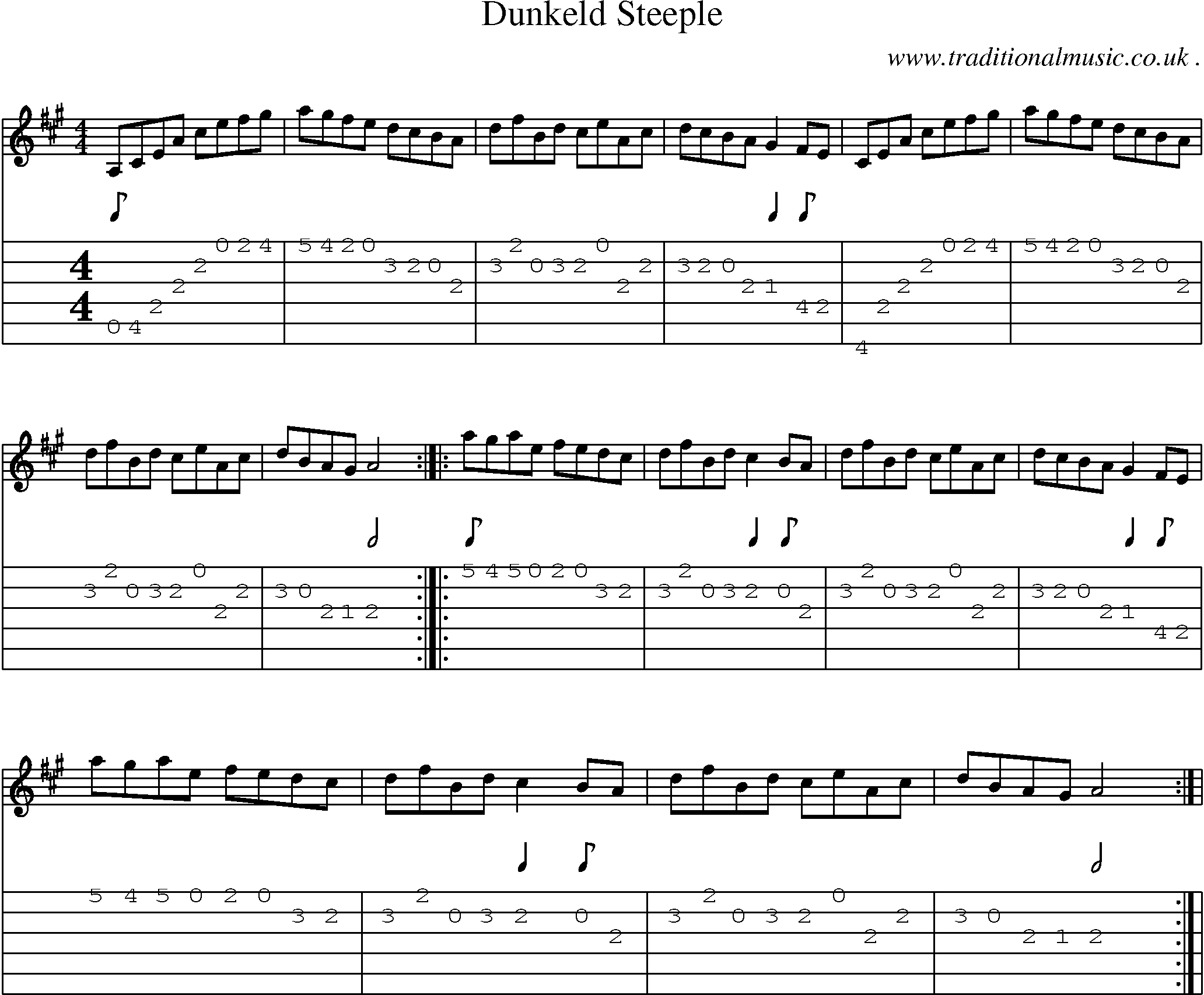 Sheet-Music and Guitar Tabs for Dunkeld Steeple