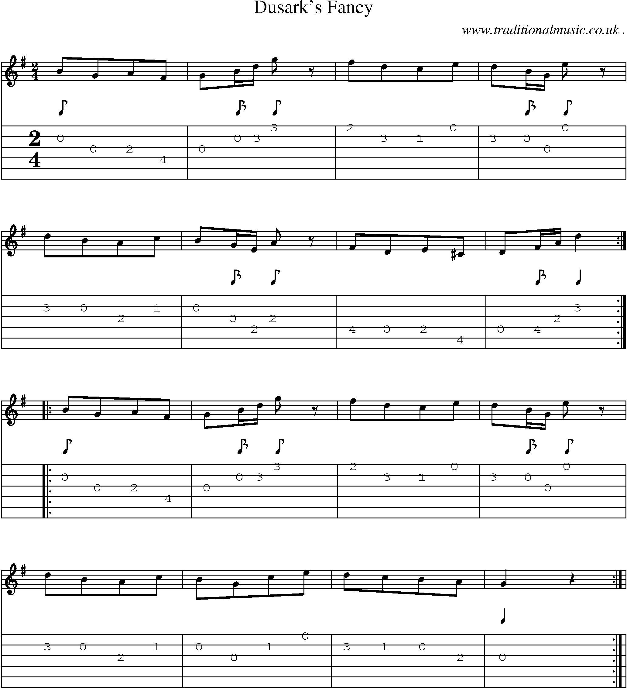 Sheet-Music and Guitar Tabs for Dusarks Fancy