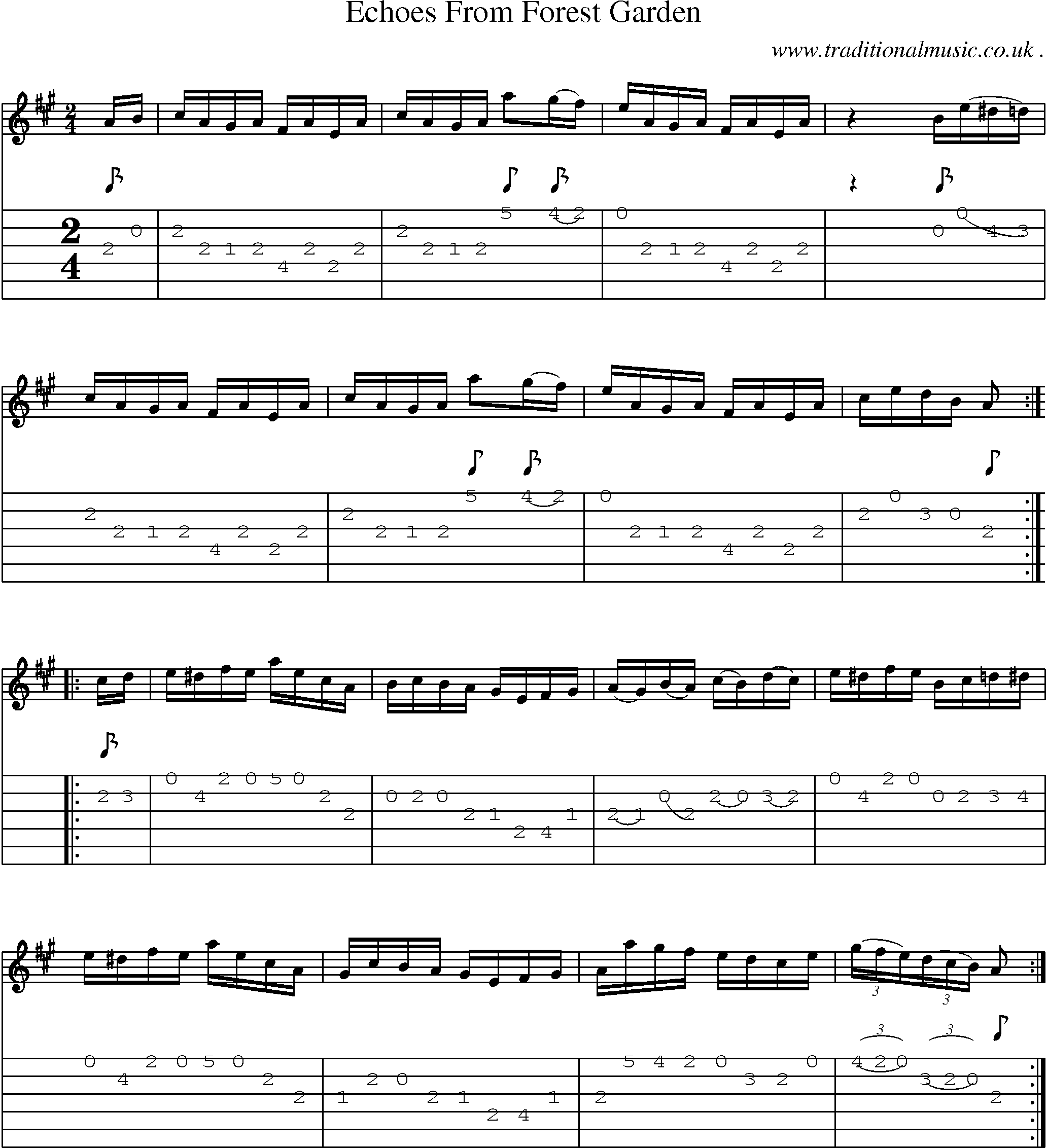 Sheet-Music and Guitar Tabs for Echoes From Forest Garden