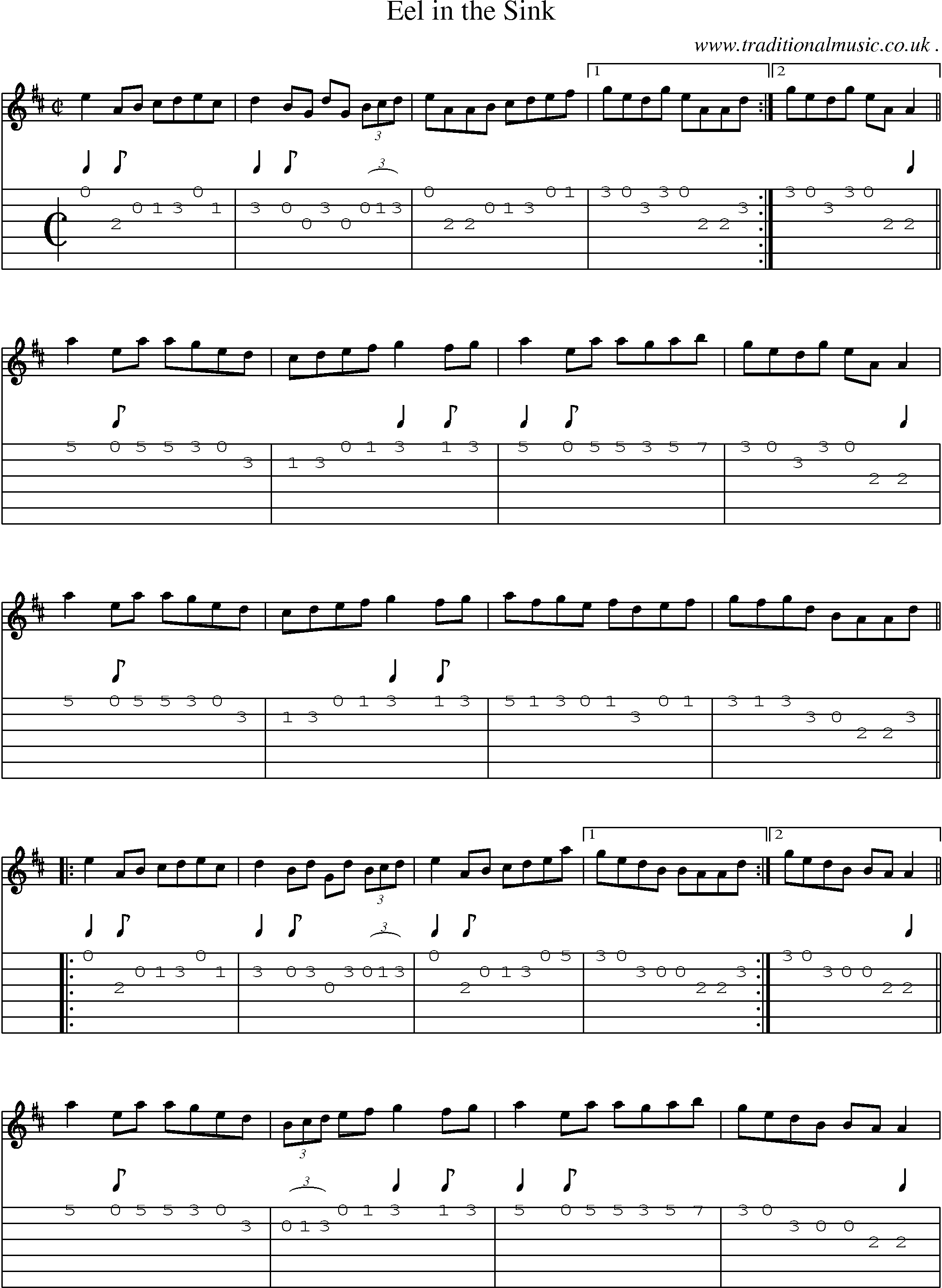 Sheet-Music and Guitar Tabs for Eel In The Sink