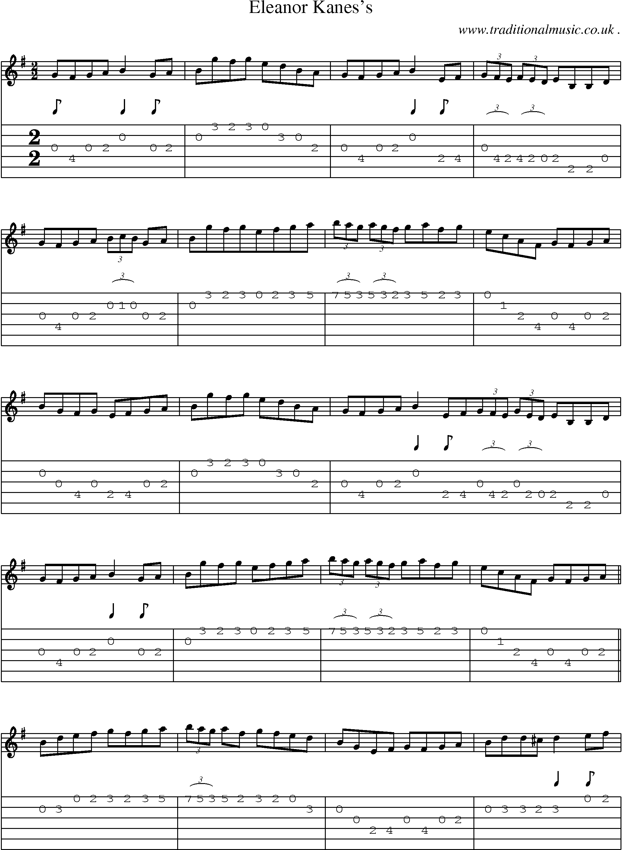 Sheet-Music and Guitar Tabs for Eleanor Kaness