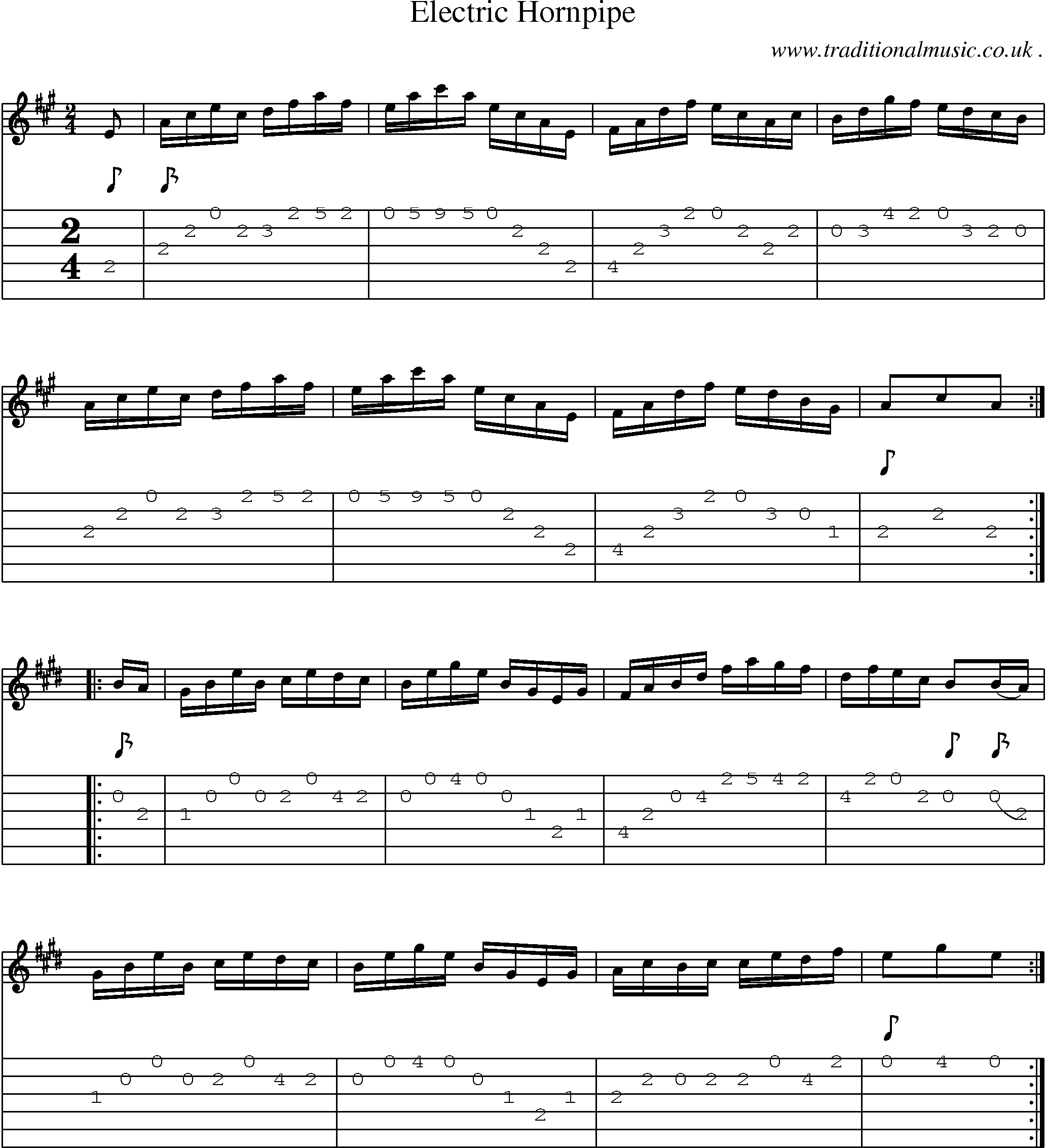 Sheet-Music and Guitar Tabs for Electric Hornpipe