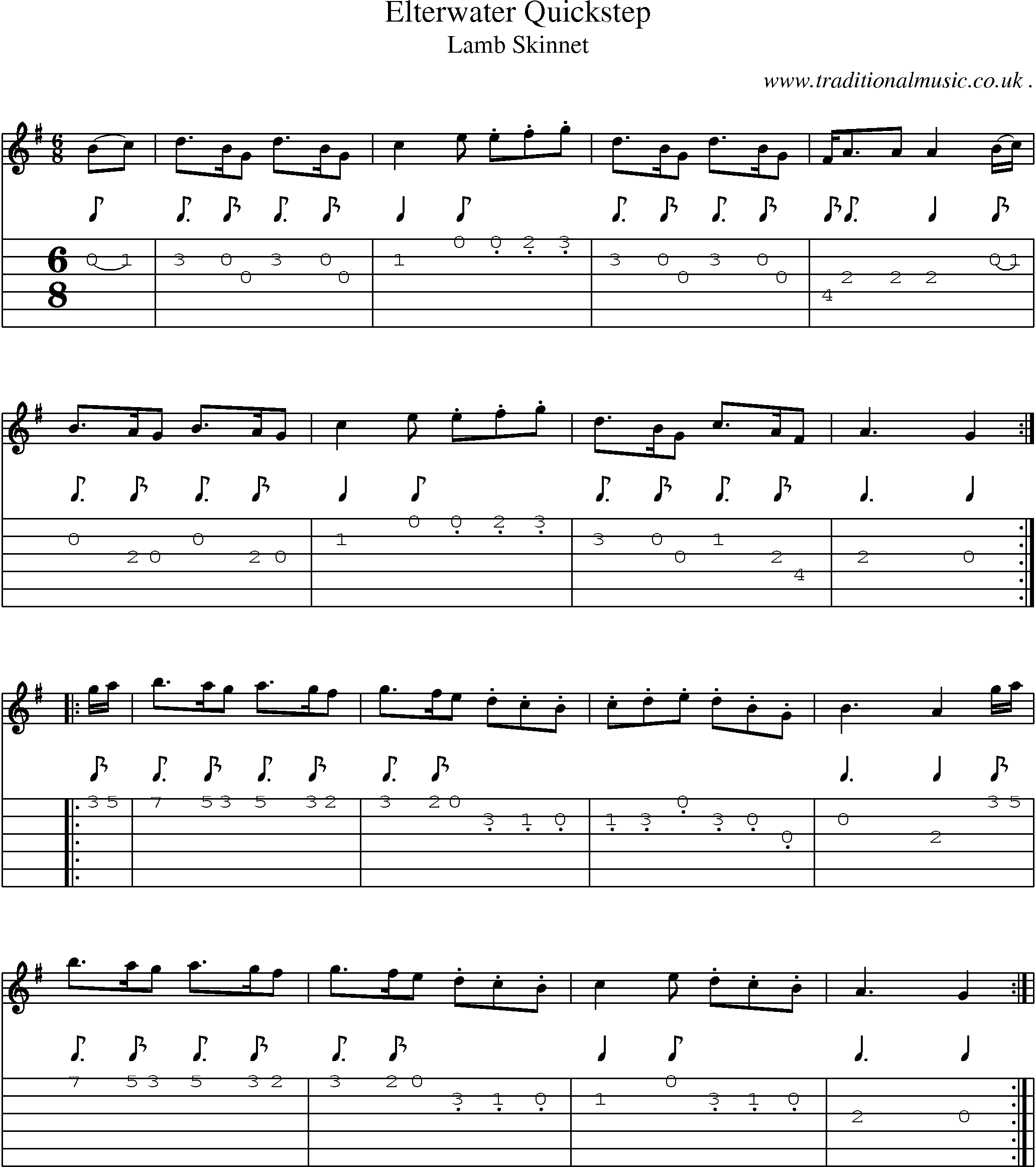Sheet-Music and Guitar Tabs for Elterwater Quickstep