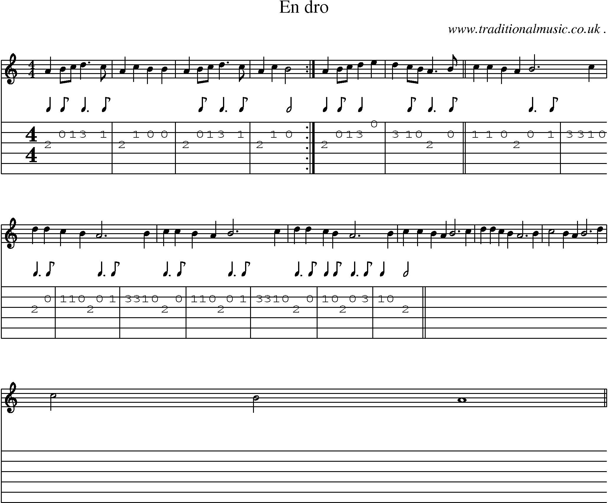 Sheet-Music and Guitar Tabs for En Dro