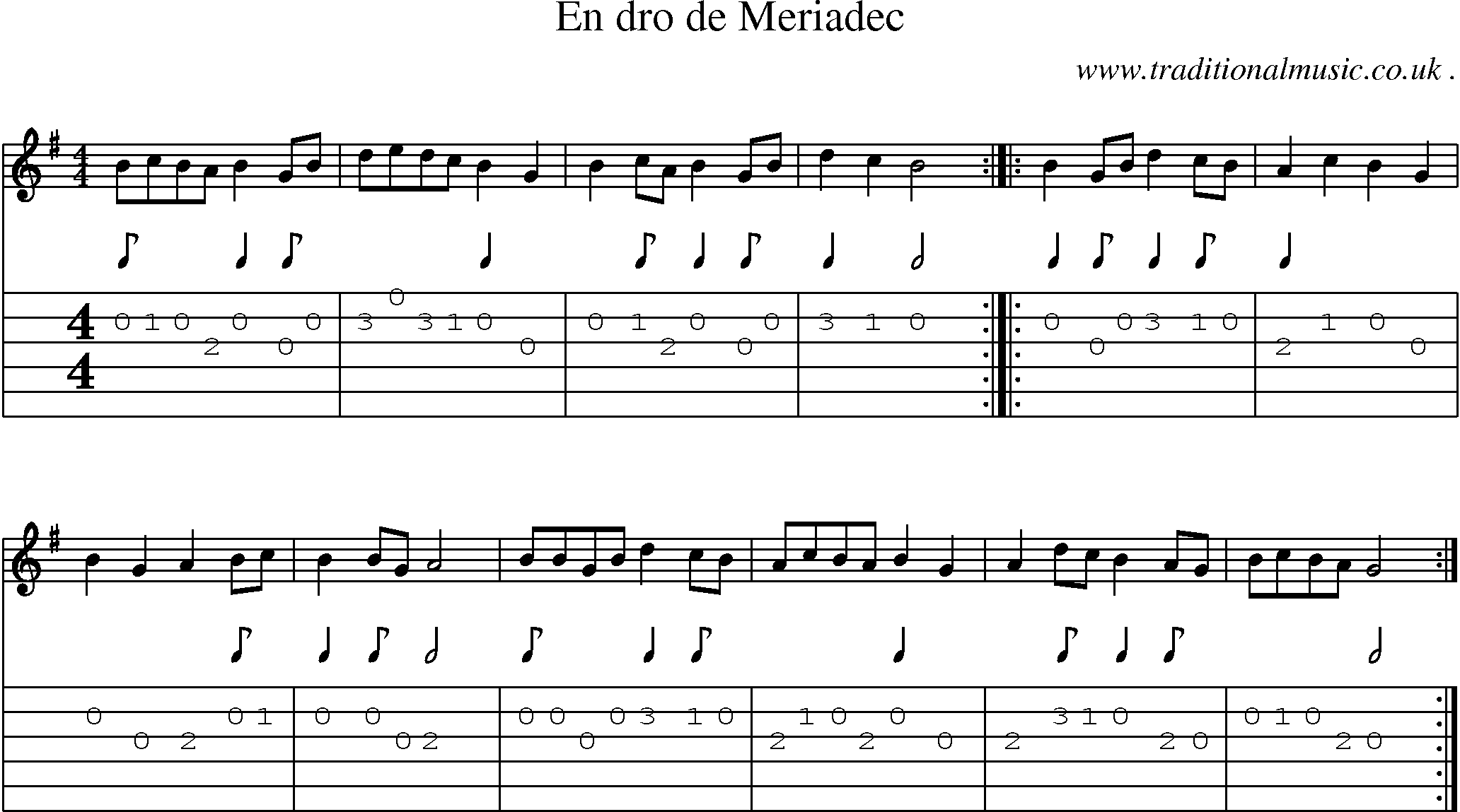 Sheet-Music and Guitar Tabs for En Dro De Meriadec