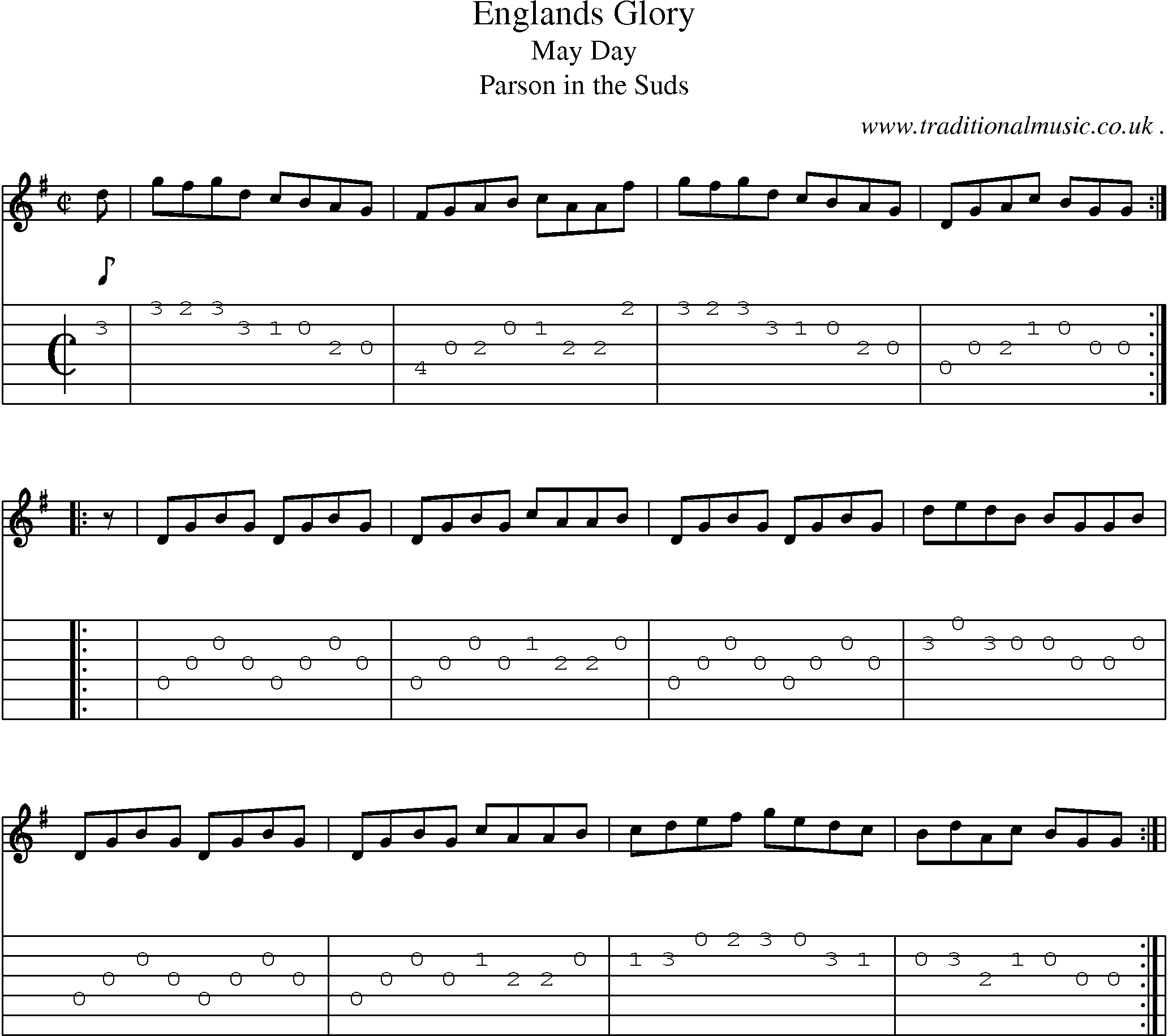 Sheet-Music and Guitar Tabs for Englands Glory