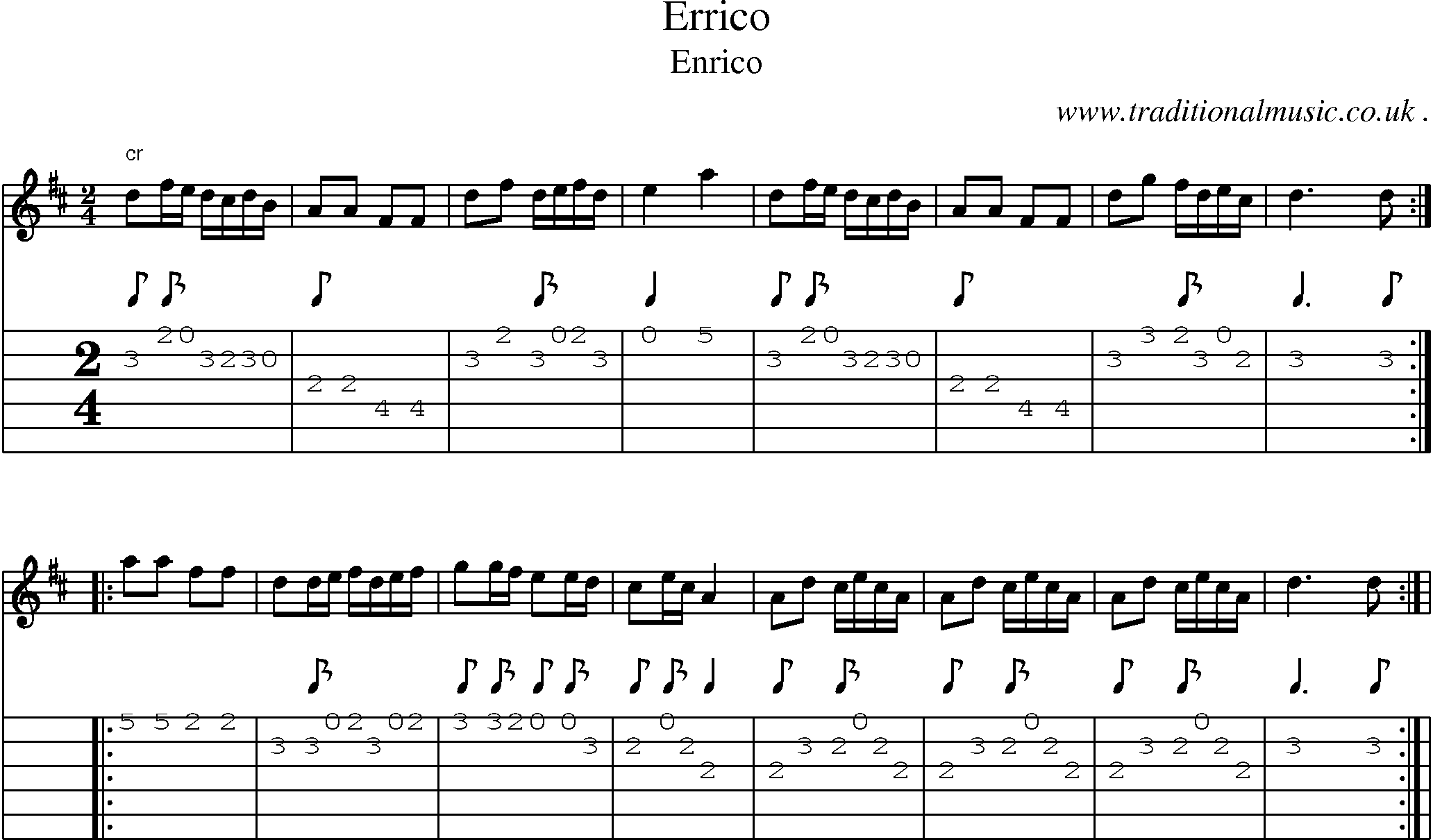 Sheet-Music and Guitar Tabs for Errico