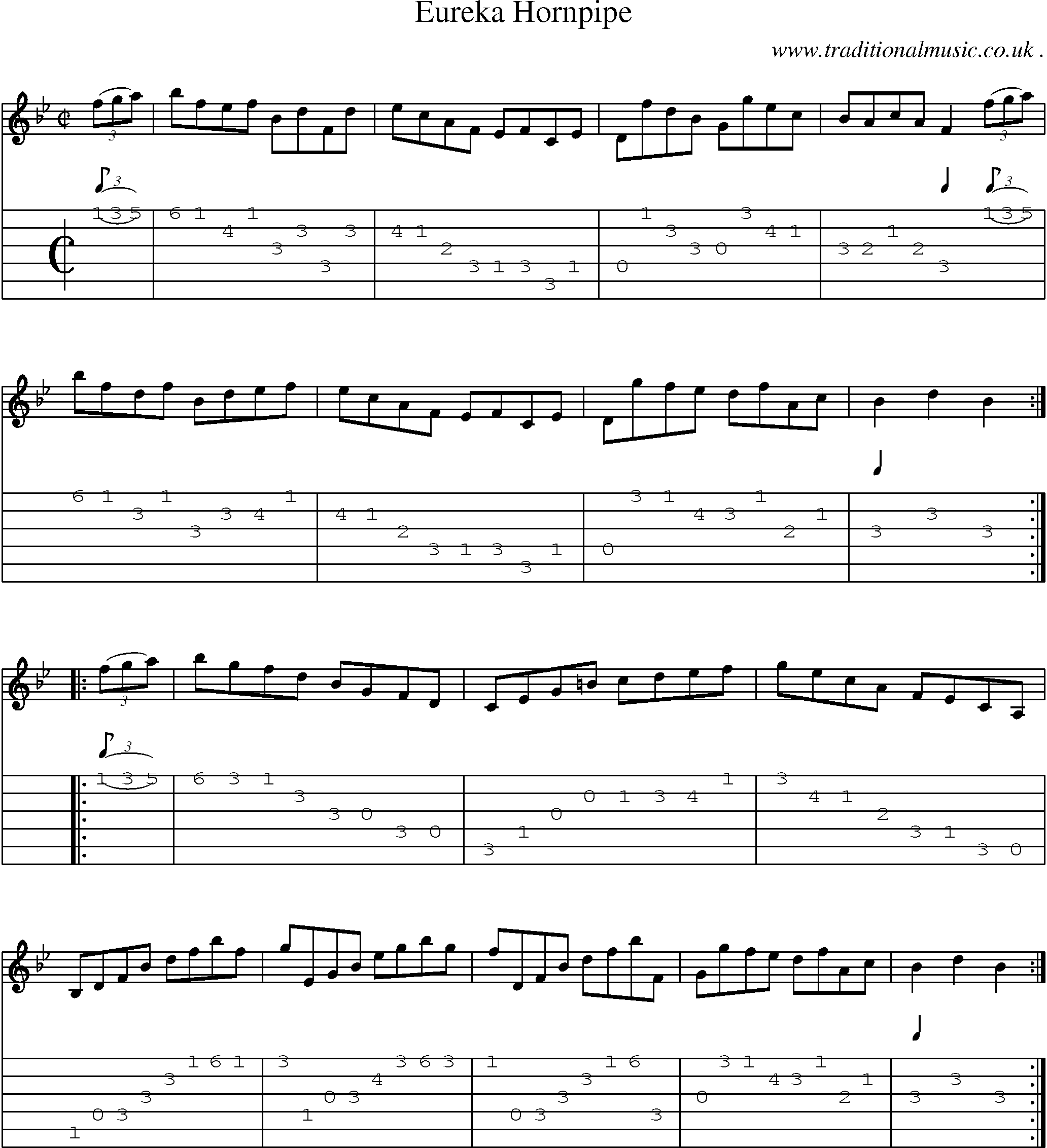 Sheet-Music and Guitar Tabs for Eureka Hornpipe