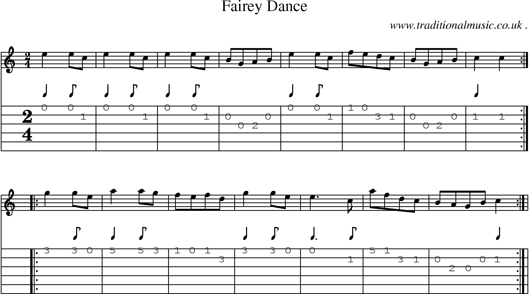 Sheet-Music and Guitar Tabs for Fairey Dance