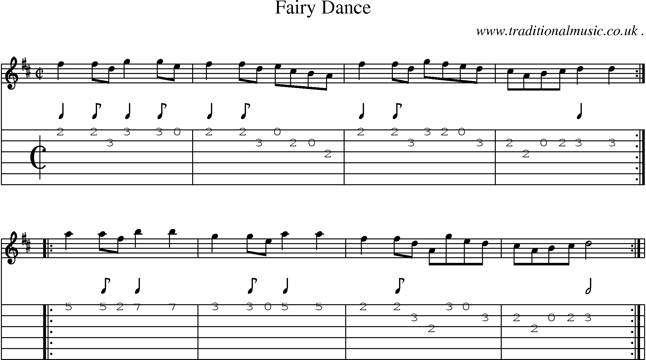 Sheet-Music and Guitar Tabs for Fairy Dance