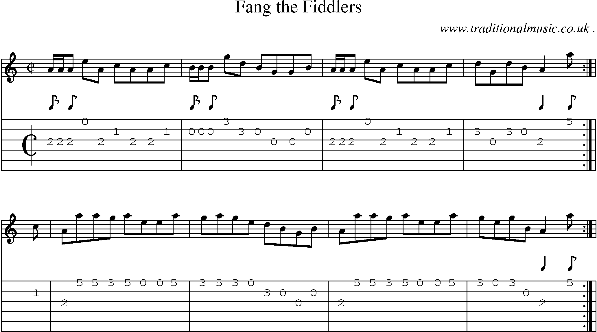 Sheet-Music and Guitar Tabs for Fang The Fiddlers