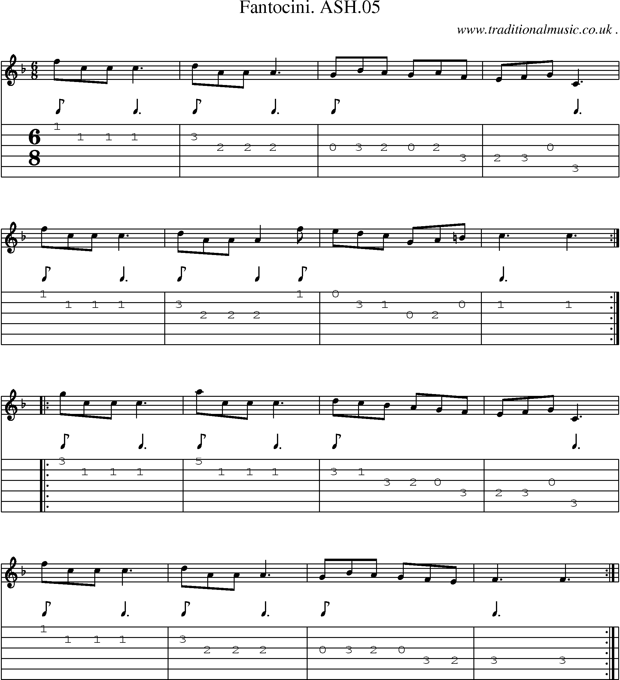 Sheet-Music and Guitar Tabs for Fantocini Ash05