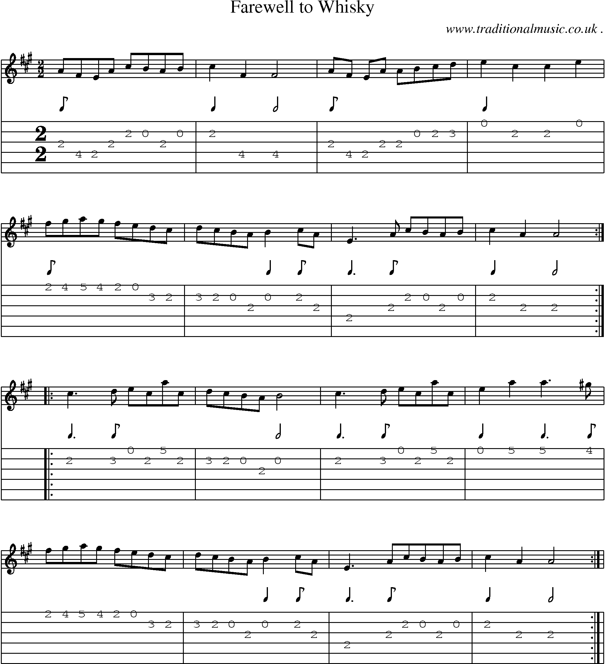 Sheet-Music and Guitar Tabs for Farewell To Whisky