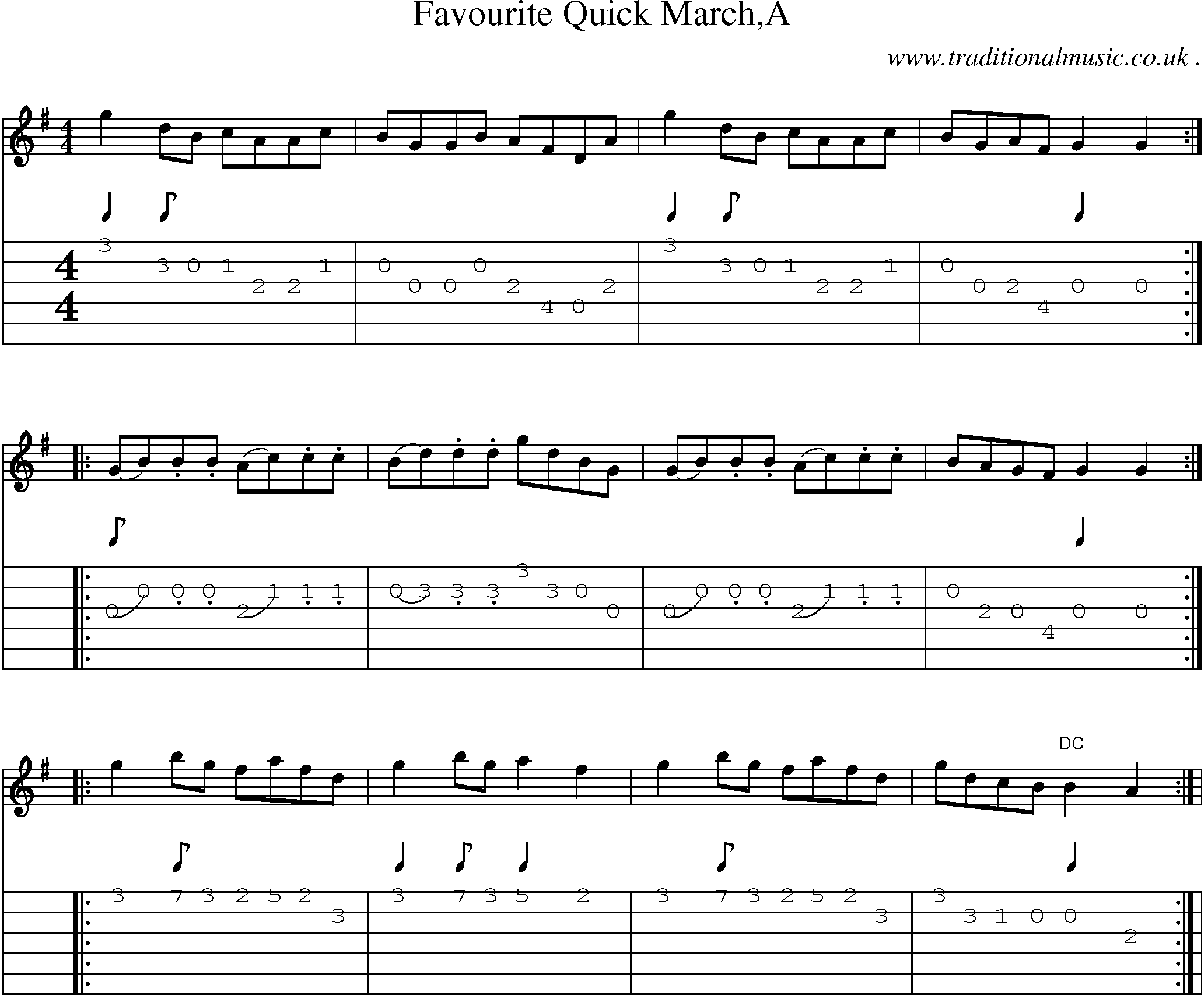 Sheet-Music and Guitar Tabs for Favourite Quick Marcha