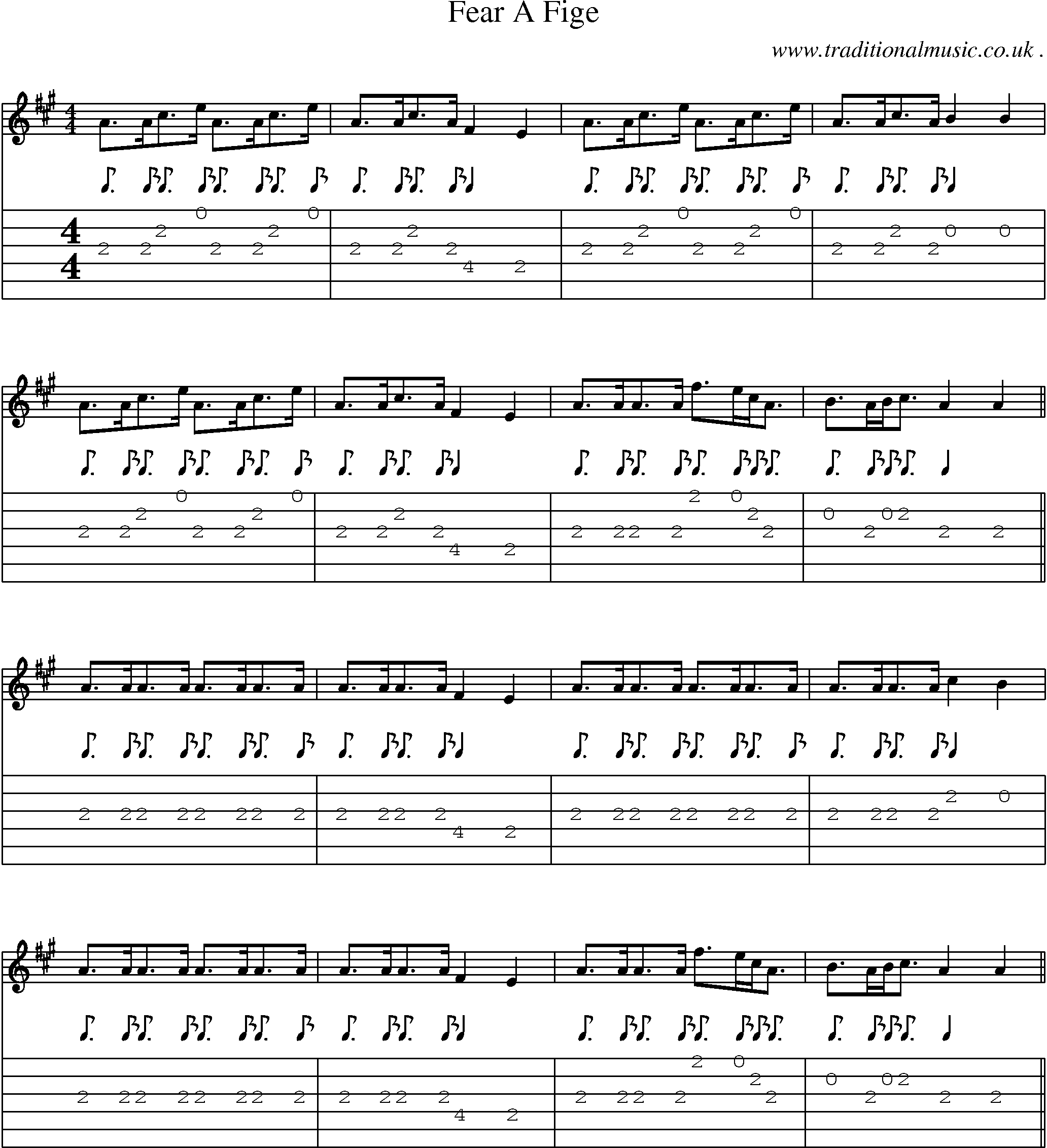 Sheet-Music and Guitar Tabs for Fear A Fige