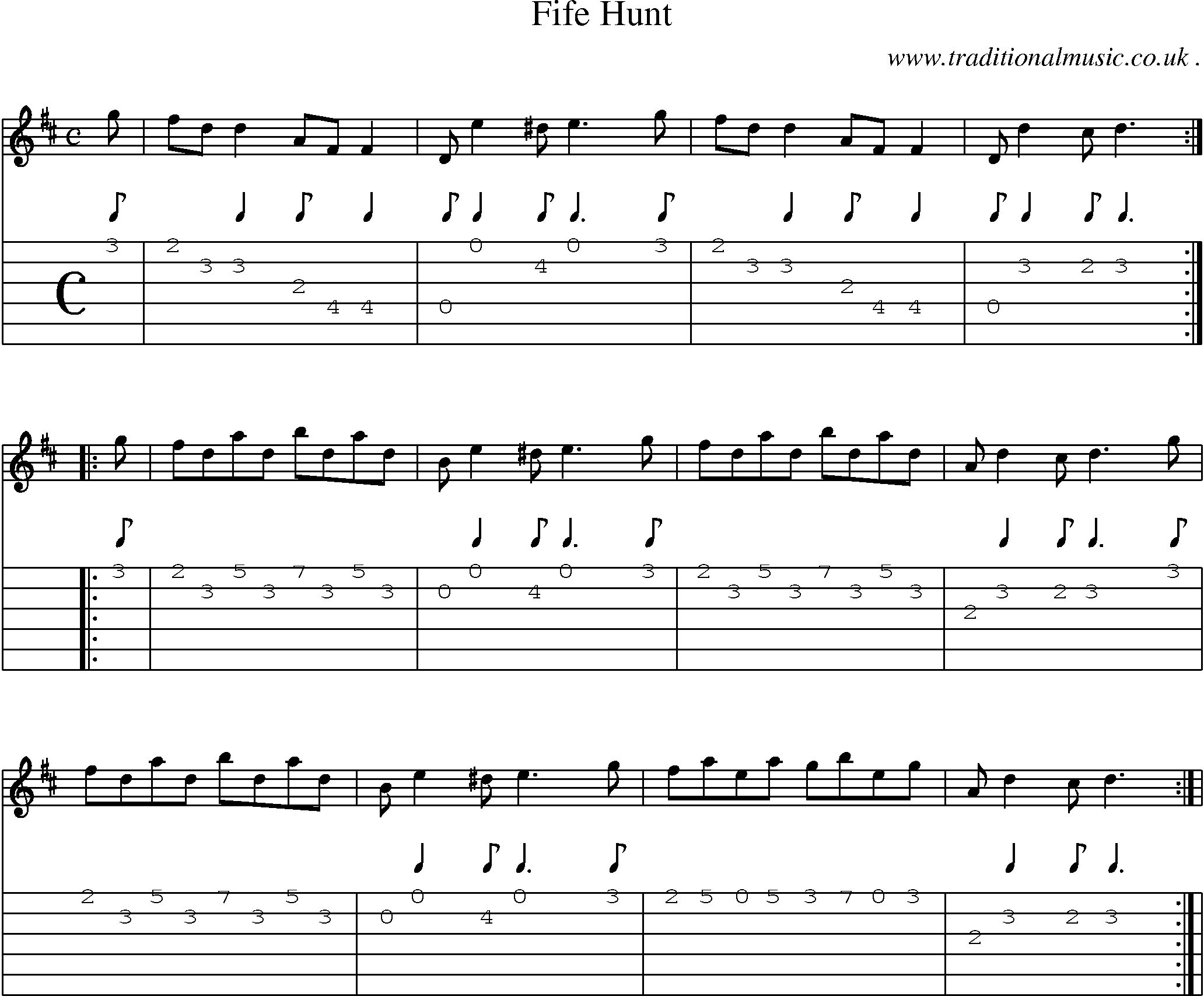 Sheet-Music and Guitar Tabs for Fife Hunt
