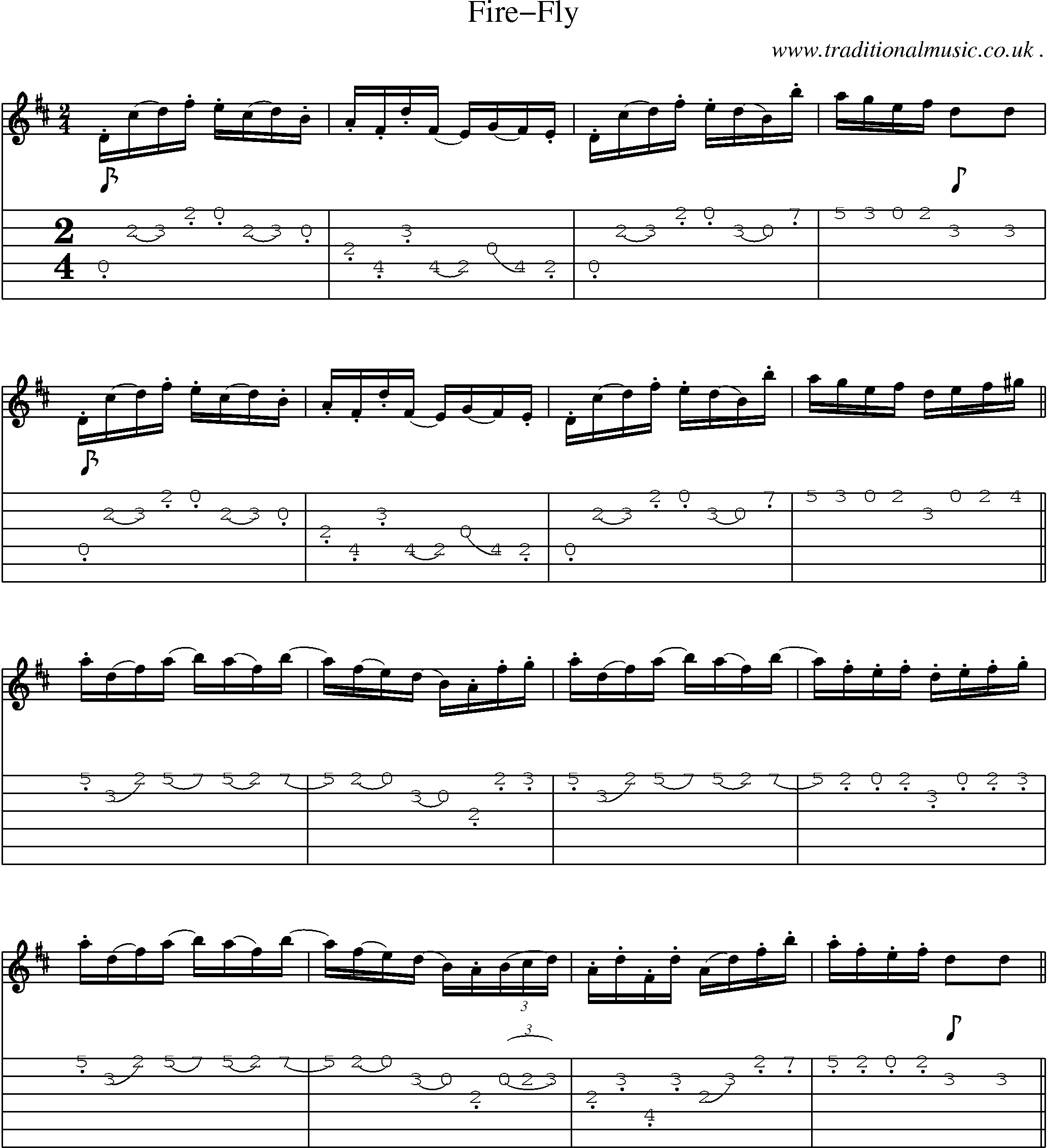Sheet-Music and Guitar Tabs for Fire-fly