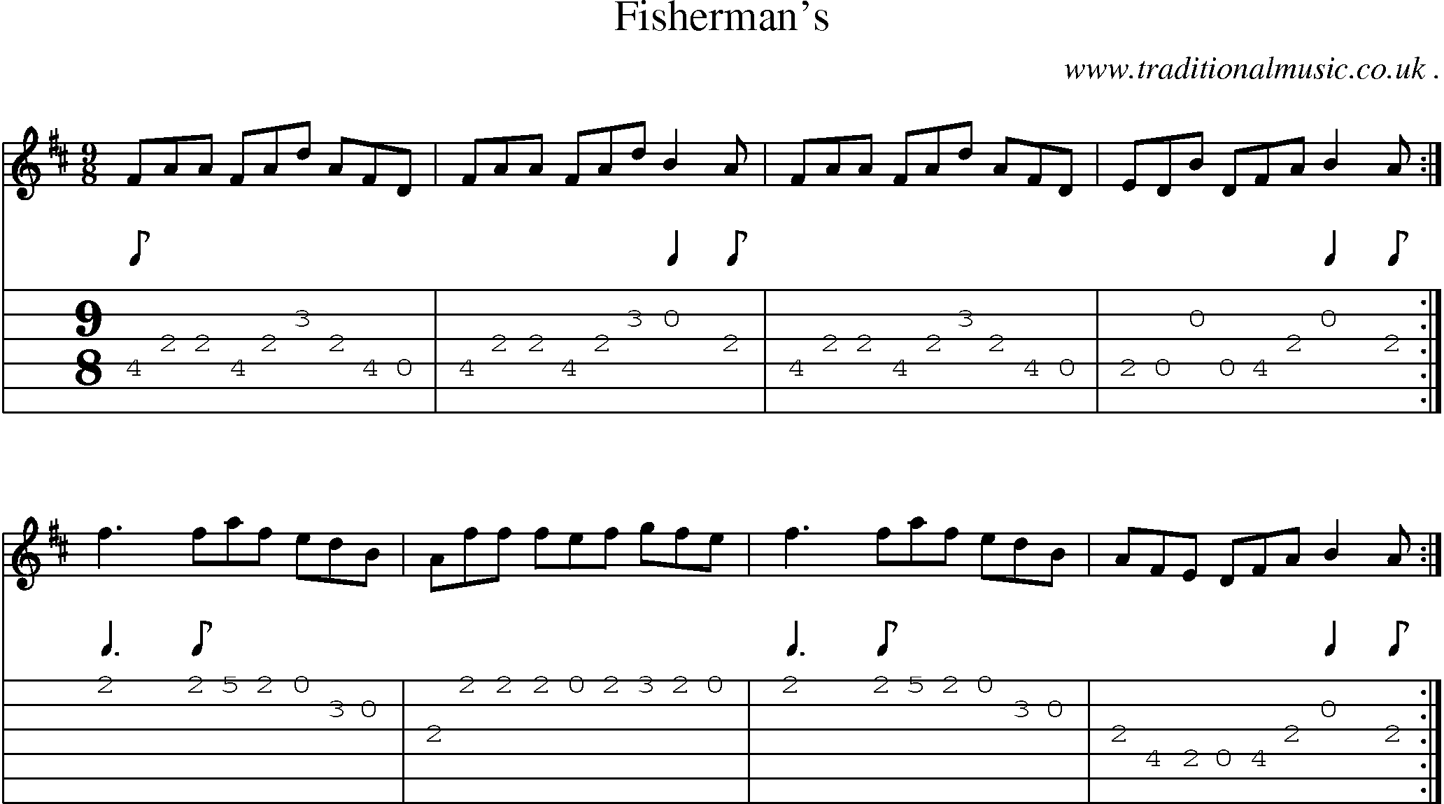 Sheet-Music and Guitar Tabs for Fishermans