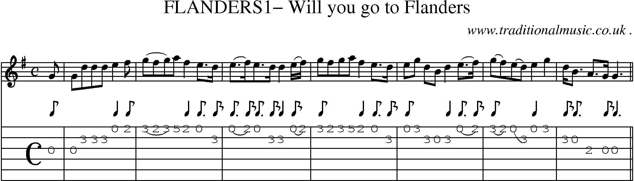 Sheet-Music and Guitar Tabs for Flanders1 Will You Go To Flanders